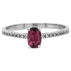 1$ NO RESERVR - 0.43ct Ruby and 0.10ct Pink Diamond 14k White Gold