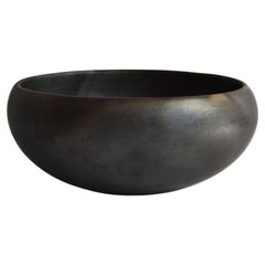 Vintage 1 Oaxacan Black Clay Bowl Handmade Tableware Burnished Barro Negro Oaxaca