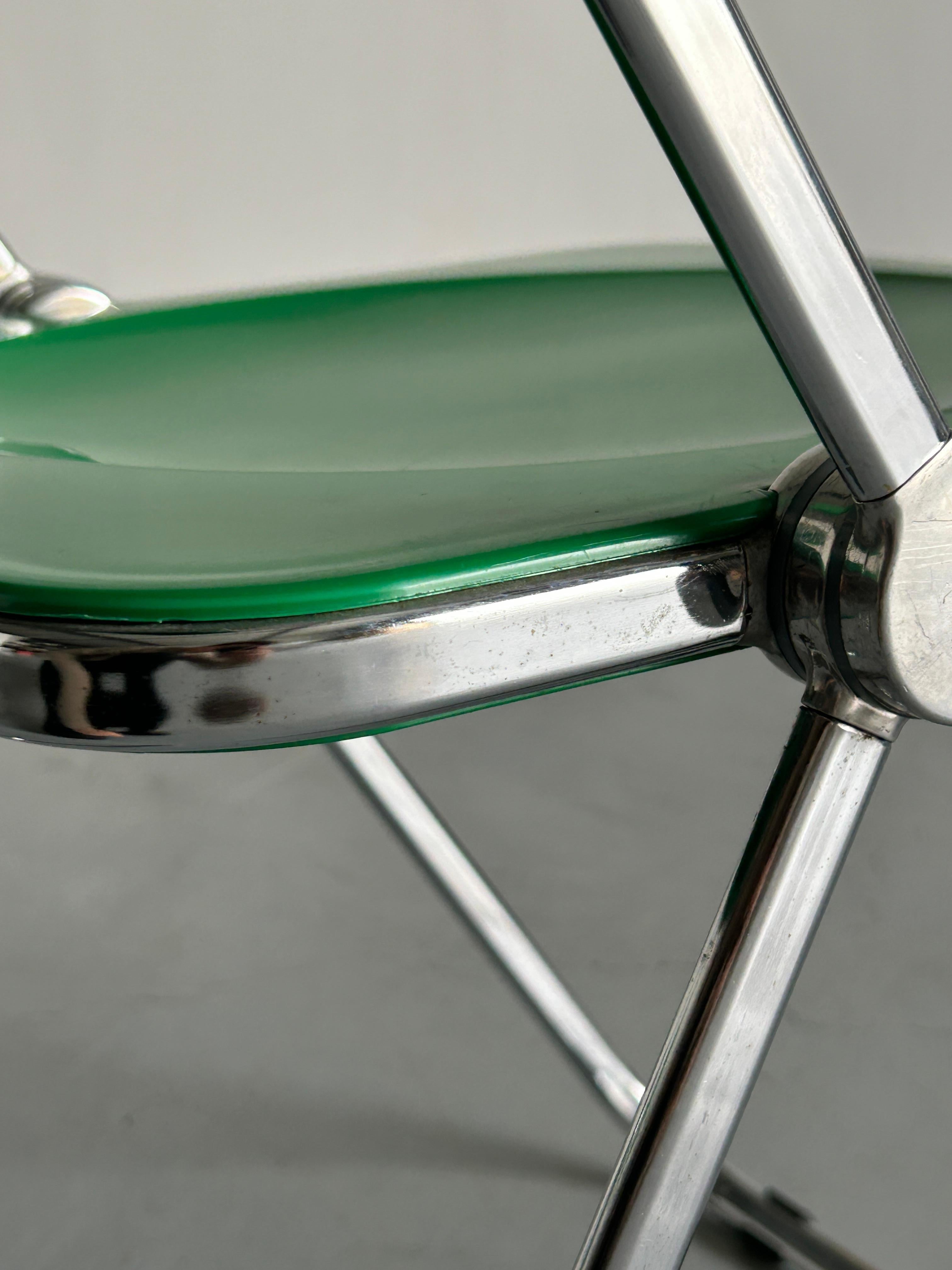 1 Od 3 Vintage-Stuhl „Plia“ von Giancarlo Piretti für Anonima Castelli, 60er Jahre, Italien im Angebot 10