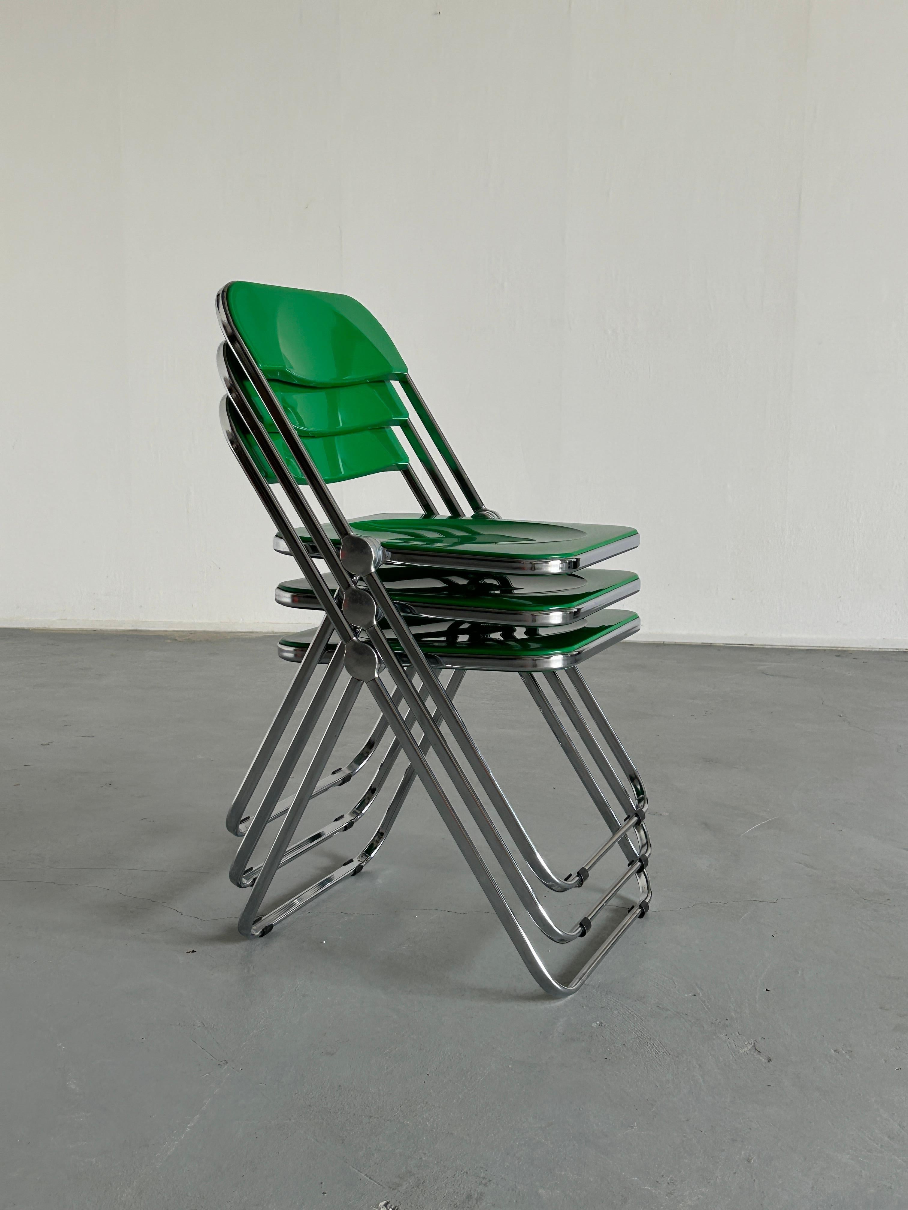 1 Od 3 Vintage-Stuhl „Plia“ von Giancarlo Piretti für Anonima Castelli, 60er Jahre, Italien im Angebot 2