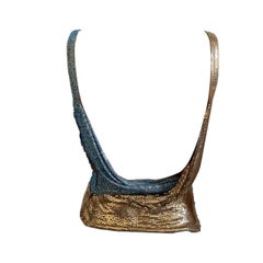 1 of 1 Atelier Versace S/S 2005 Gold Oroton and Blue Swarovski Chainmail Top