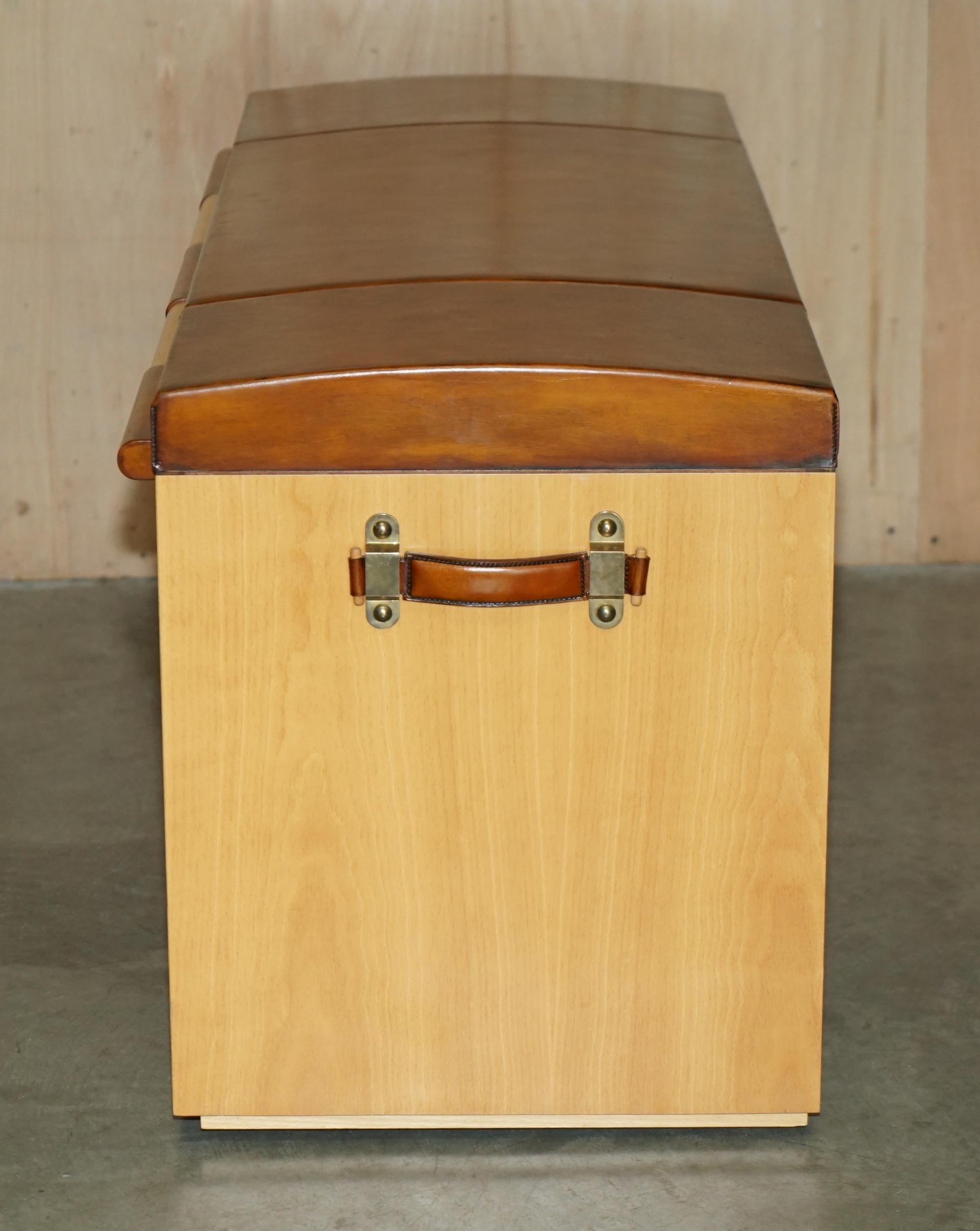 Leather 1 OF 1 HERMES PARIS JOHN LOBB EXTRA LARGE SHOE TRUNK HAND DYED LEATHER PANELs For Sale