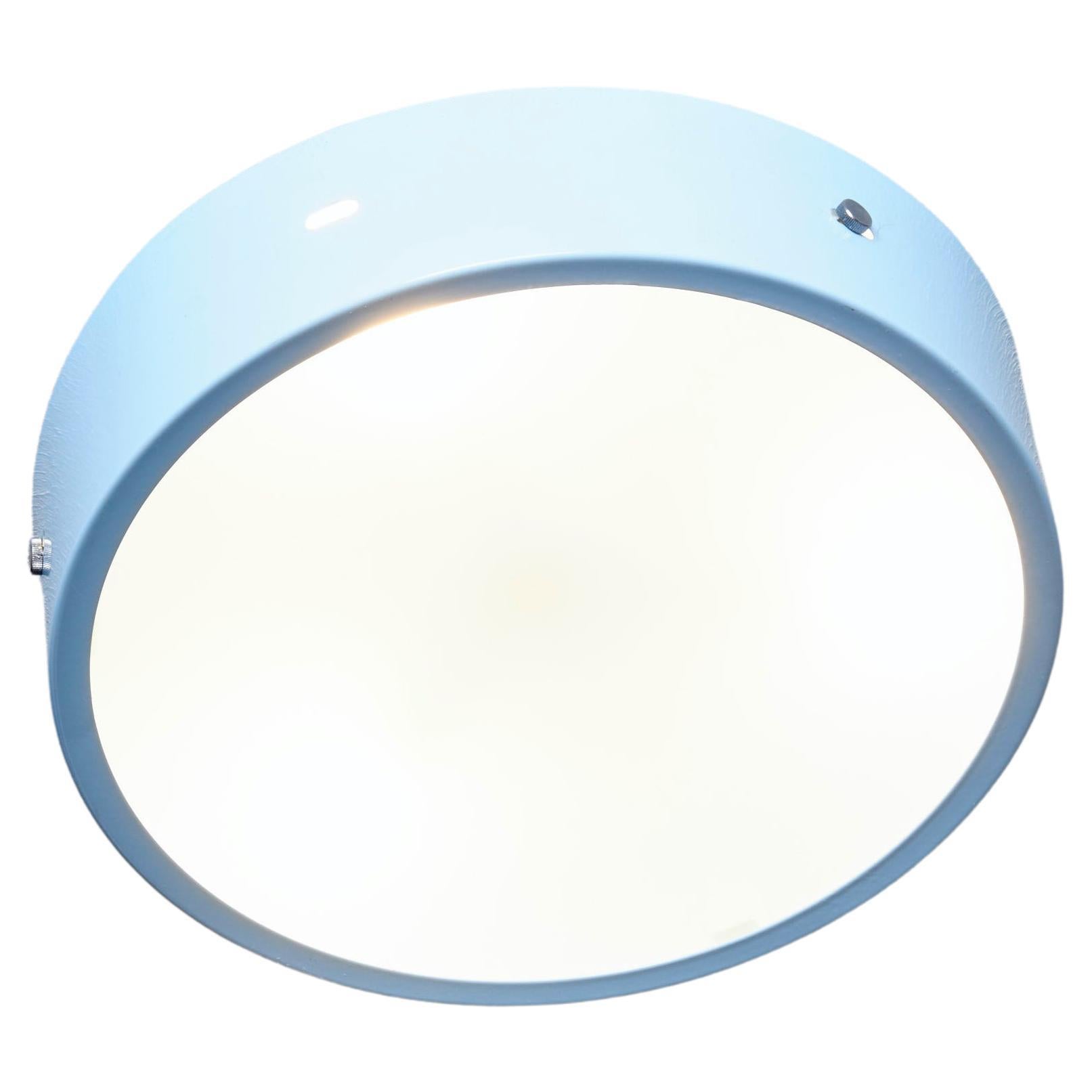 1 of 10 1960s Design Flush Mount in Light Blue, Nos Italy