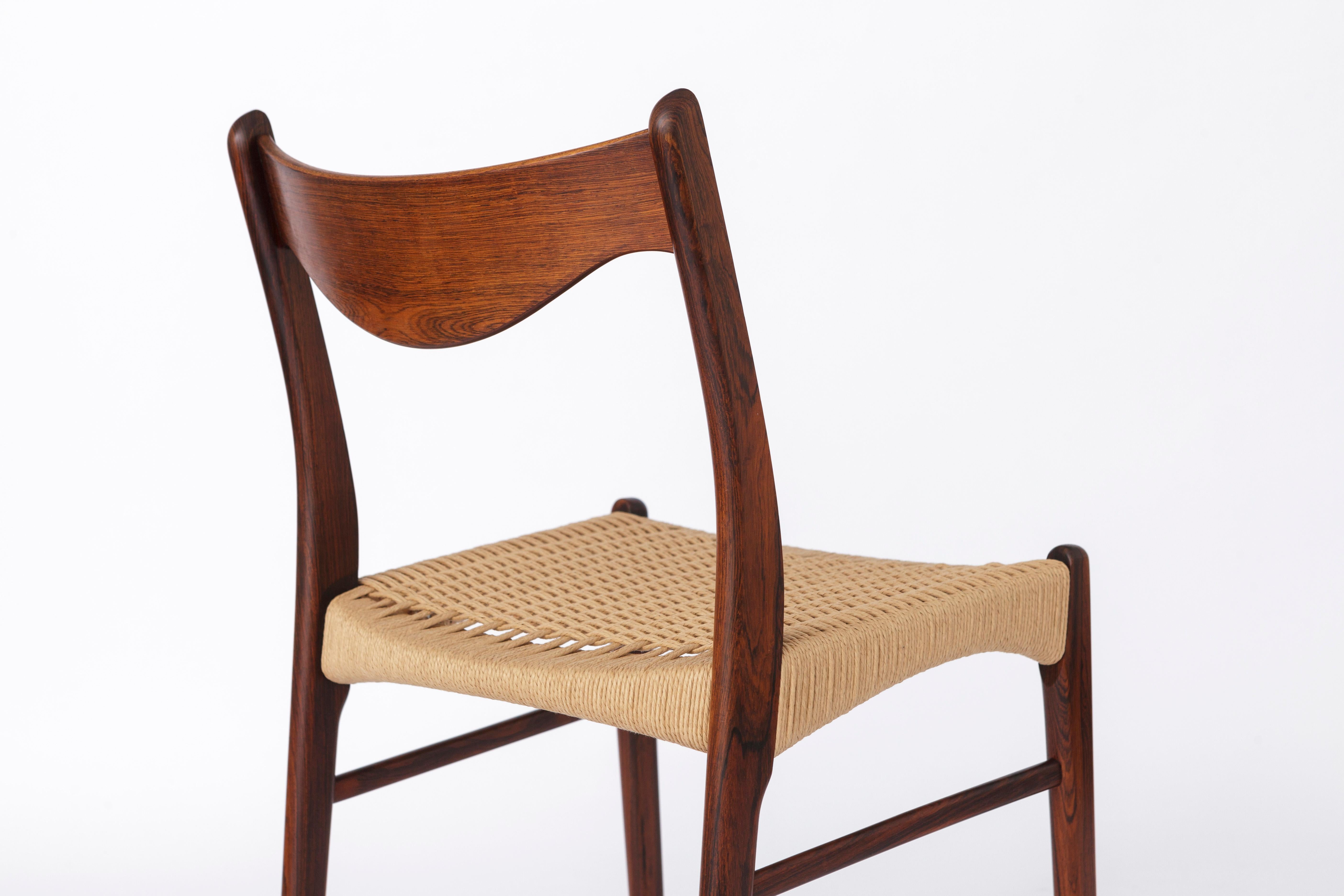 1 of 10 Arne Wahl Iversen Vintage Chairs 1960s Rosewood Danish Glyngøre Stolefab For Sale 1