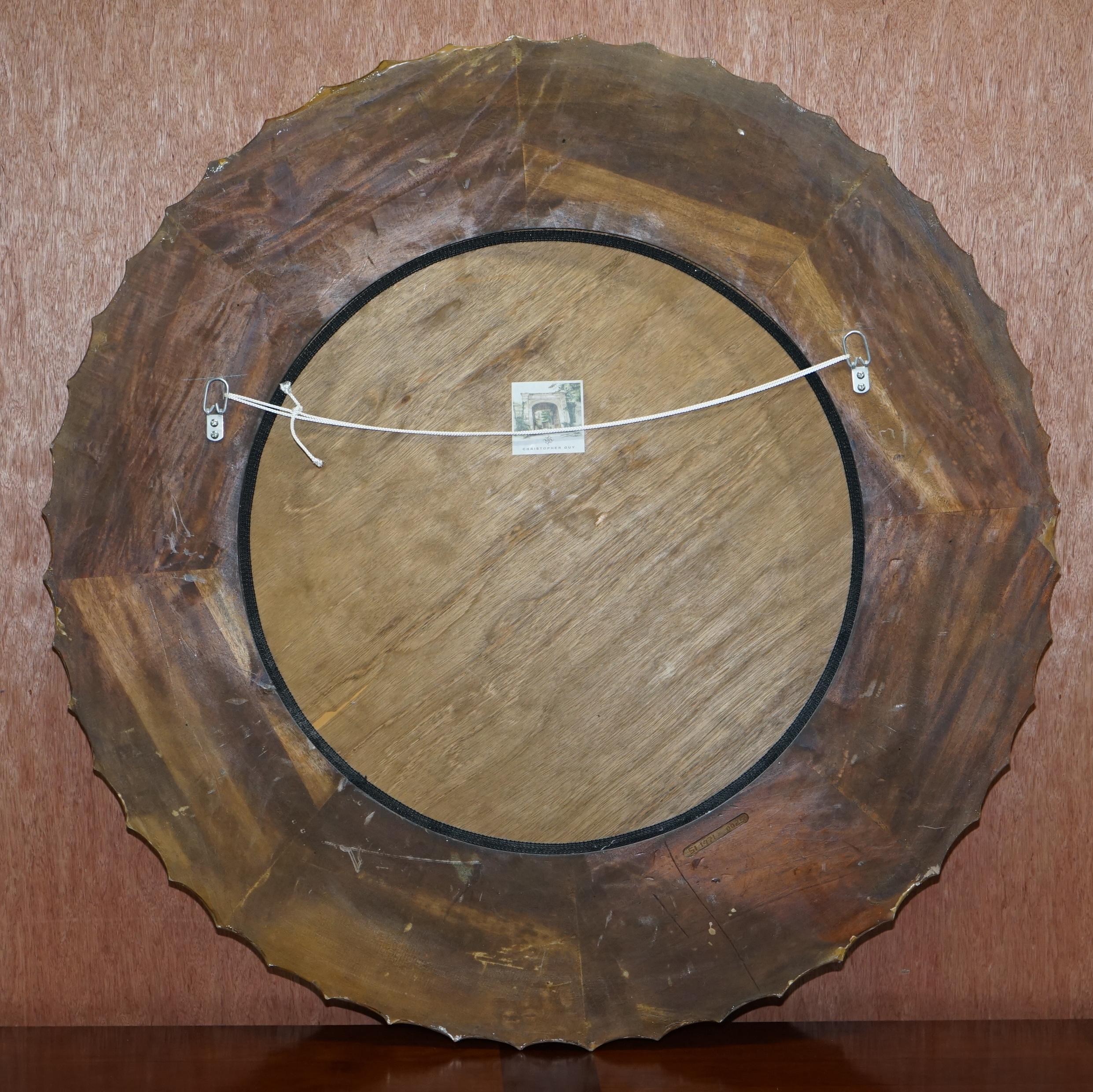 Specchio 1 of 8 Specchi da parete in legno dorato e foglia d'argento di Christopher Guy in vendita
