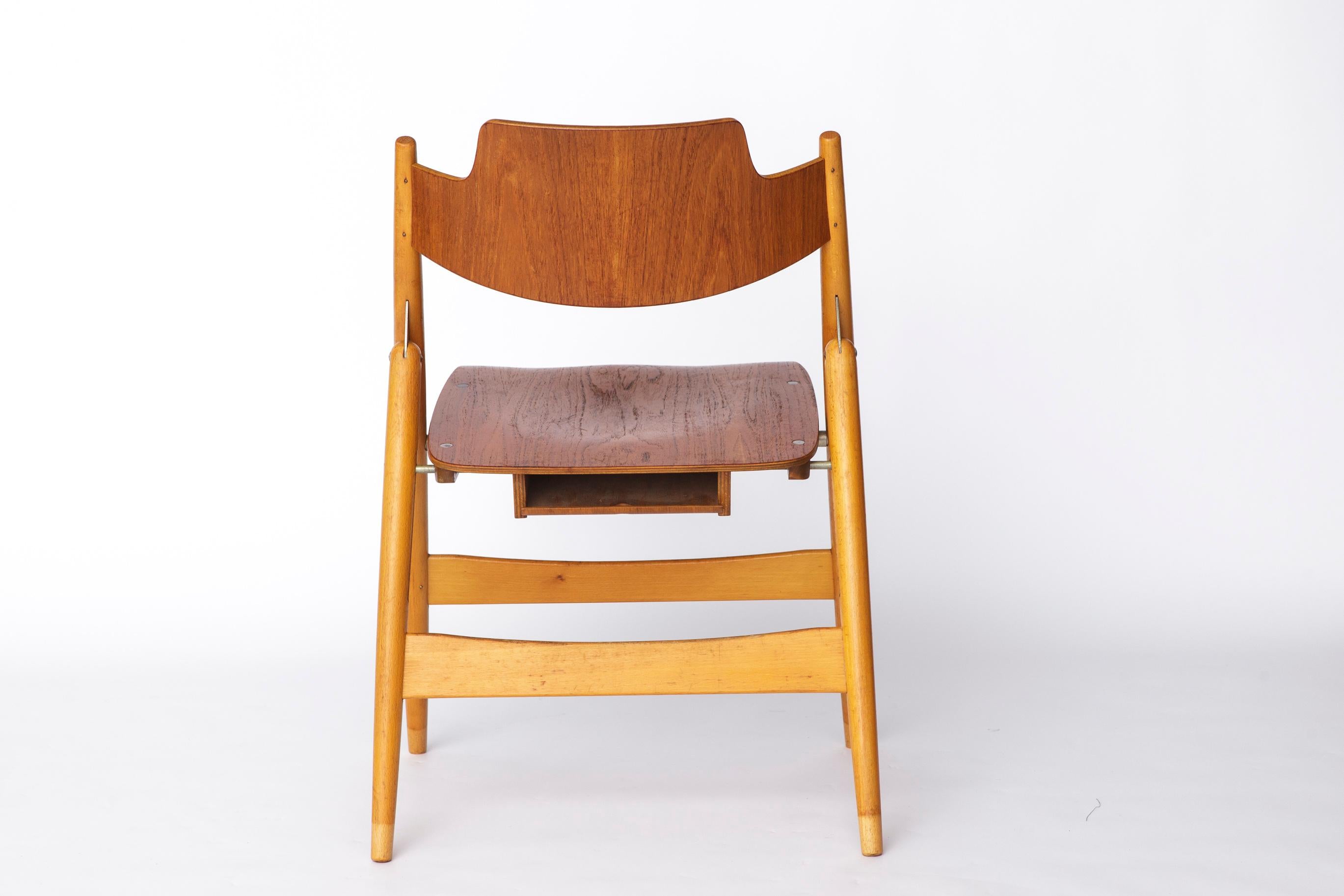 Allemand 1 de 10 Egon Eiermann SE18 Foldes Chair, 1950s Wilde + Spieth, Vintage en vente