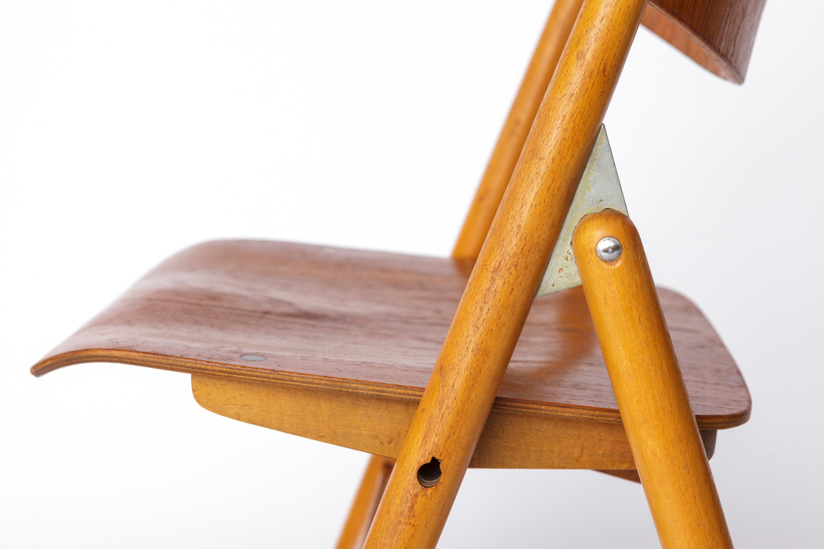 Poli 1 de 10 Egon Eiermann SE18 Foldes Chair, 1950s Wilde + Spieth, Vintage en vente