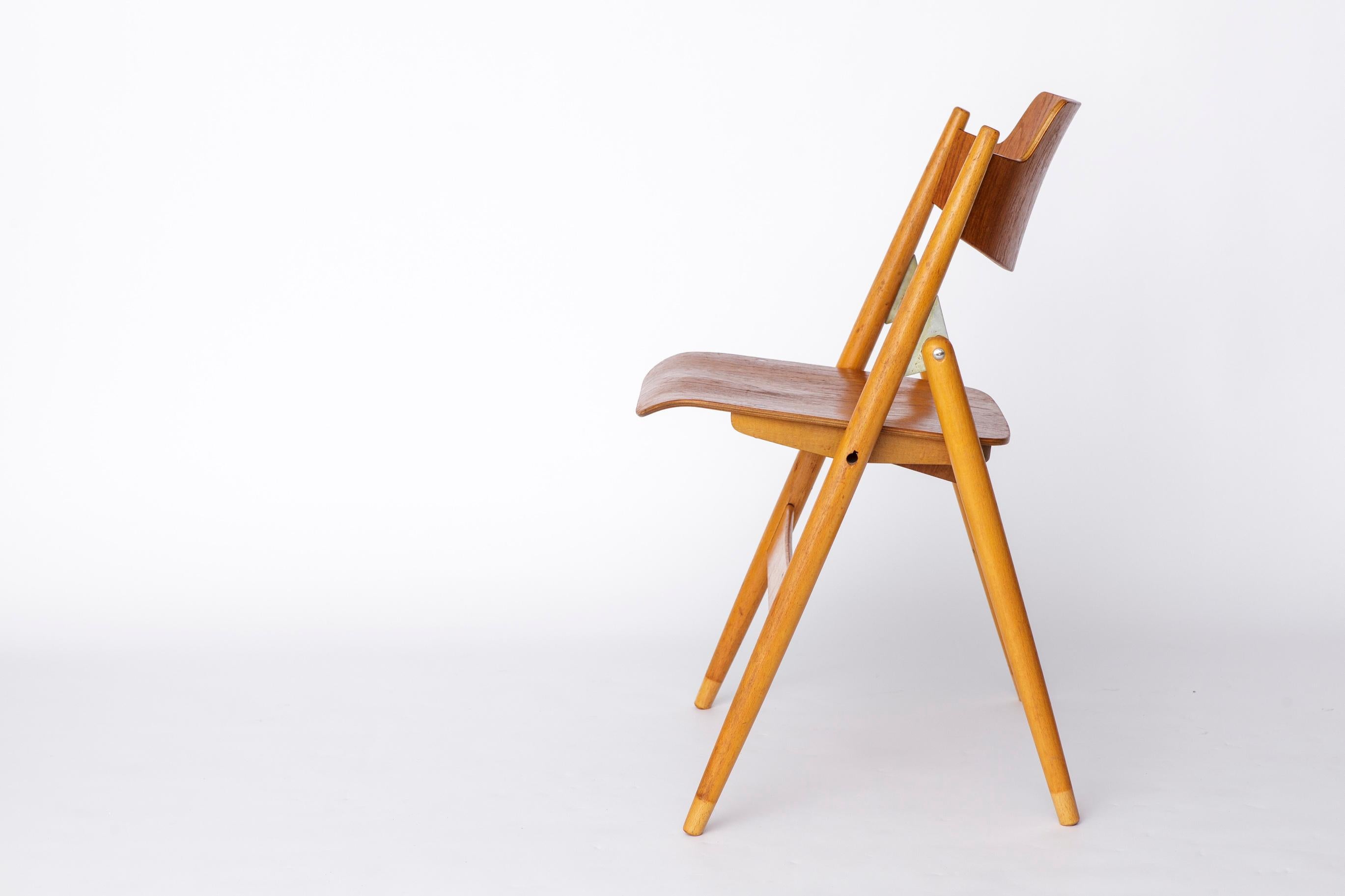 1 de 10 Egon Eiermann SE18 Foldes Chair, 1950s Wilde + Spieth, Vintage Bon état - En vente à Hannover, DE