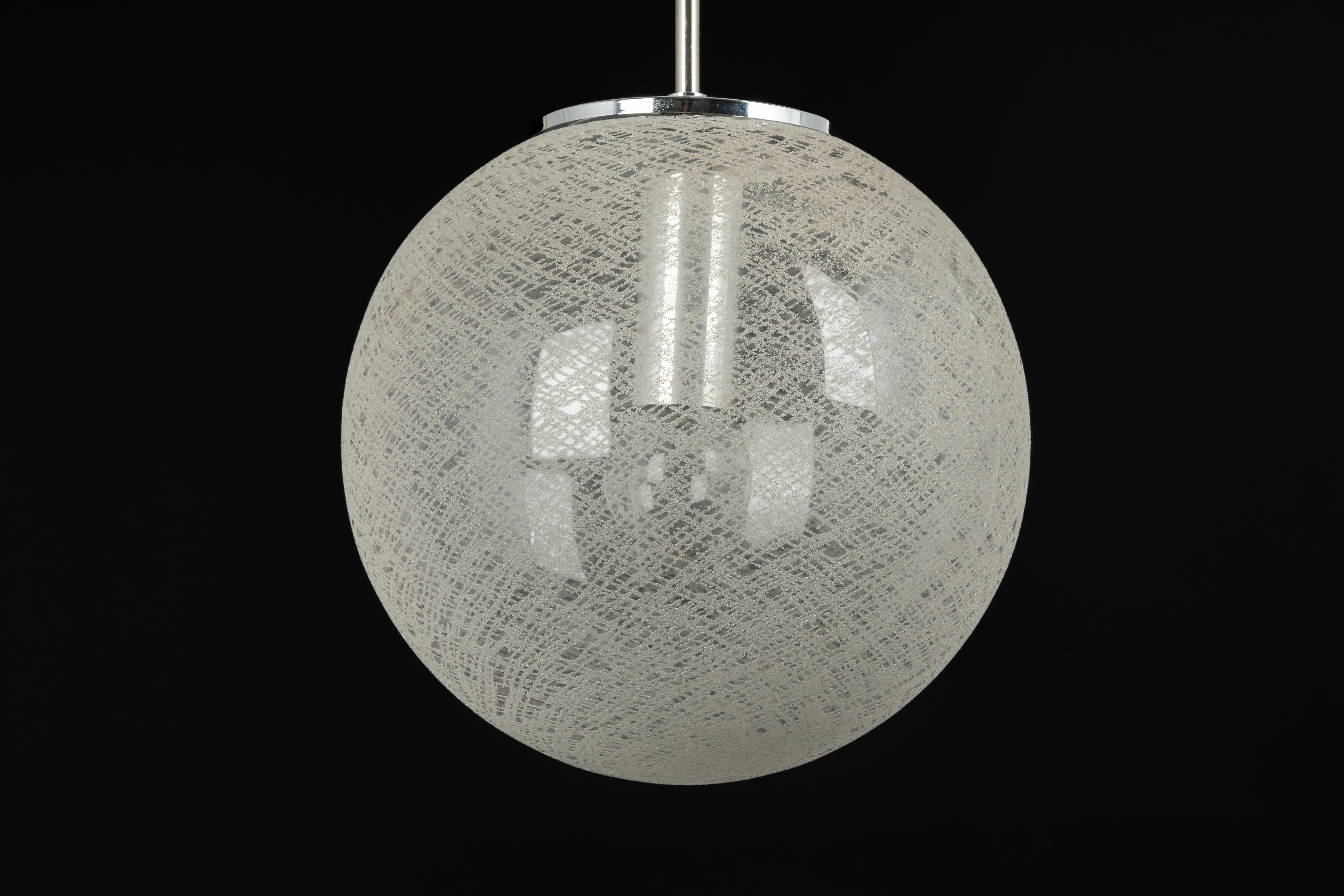 1 of 10 Limburg Chrome with Glass Ball Pendant, Germany, 1970s For Sale 4