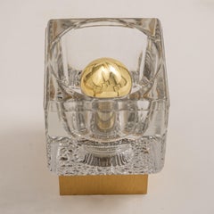 1 of 10 Petite Crystal Glass Brass Wall Sconces by Peill & Putzler, Germany