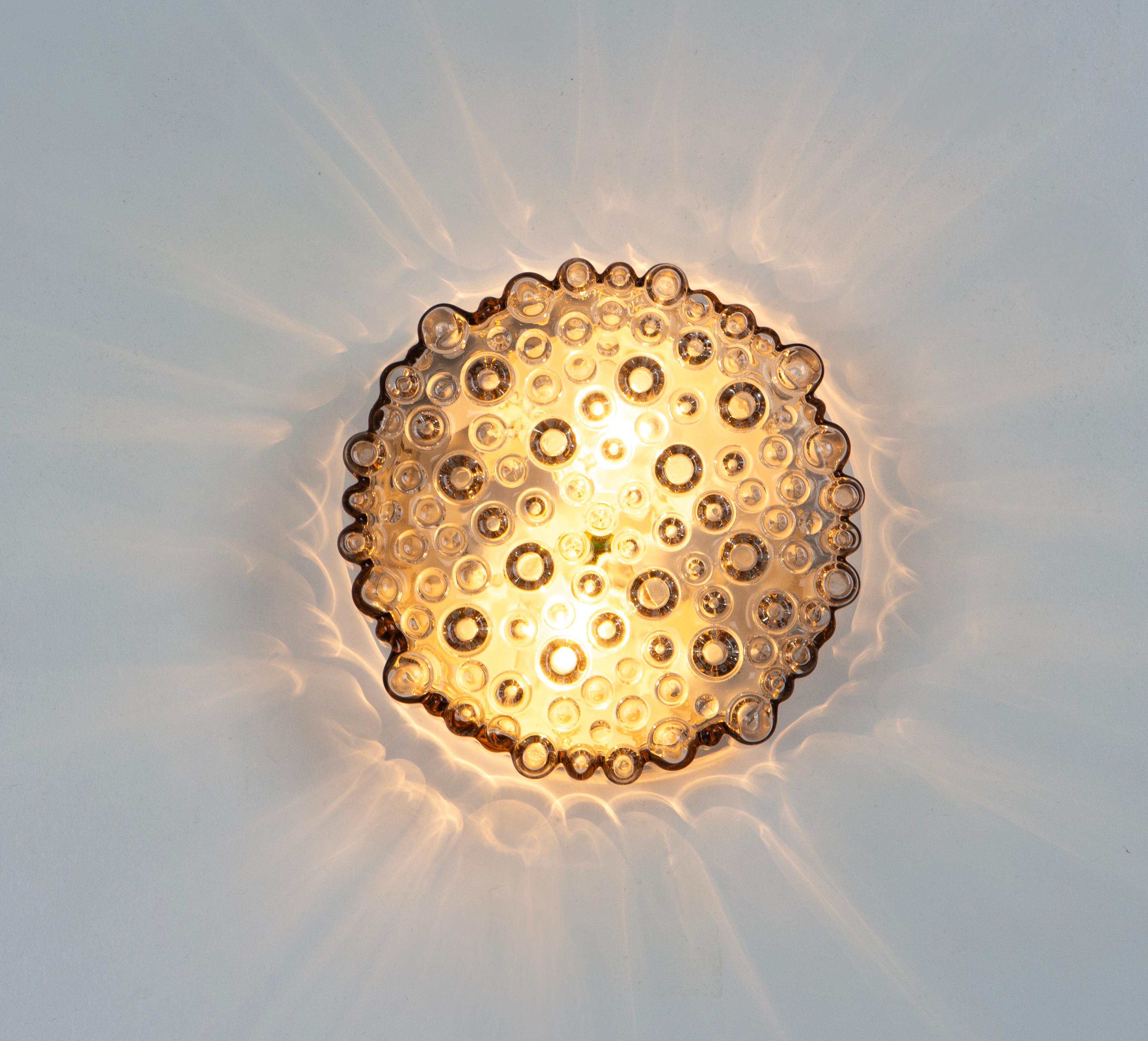 1 of 10 small Amber Bubble Glass Sconce, Staff, Germany For Sale 1