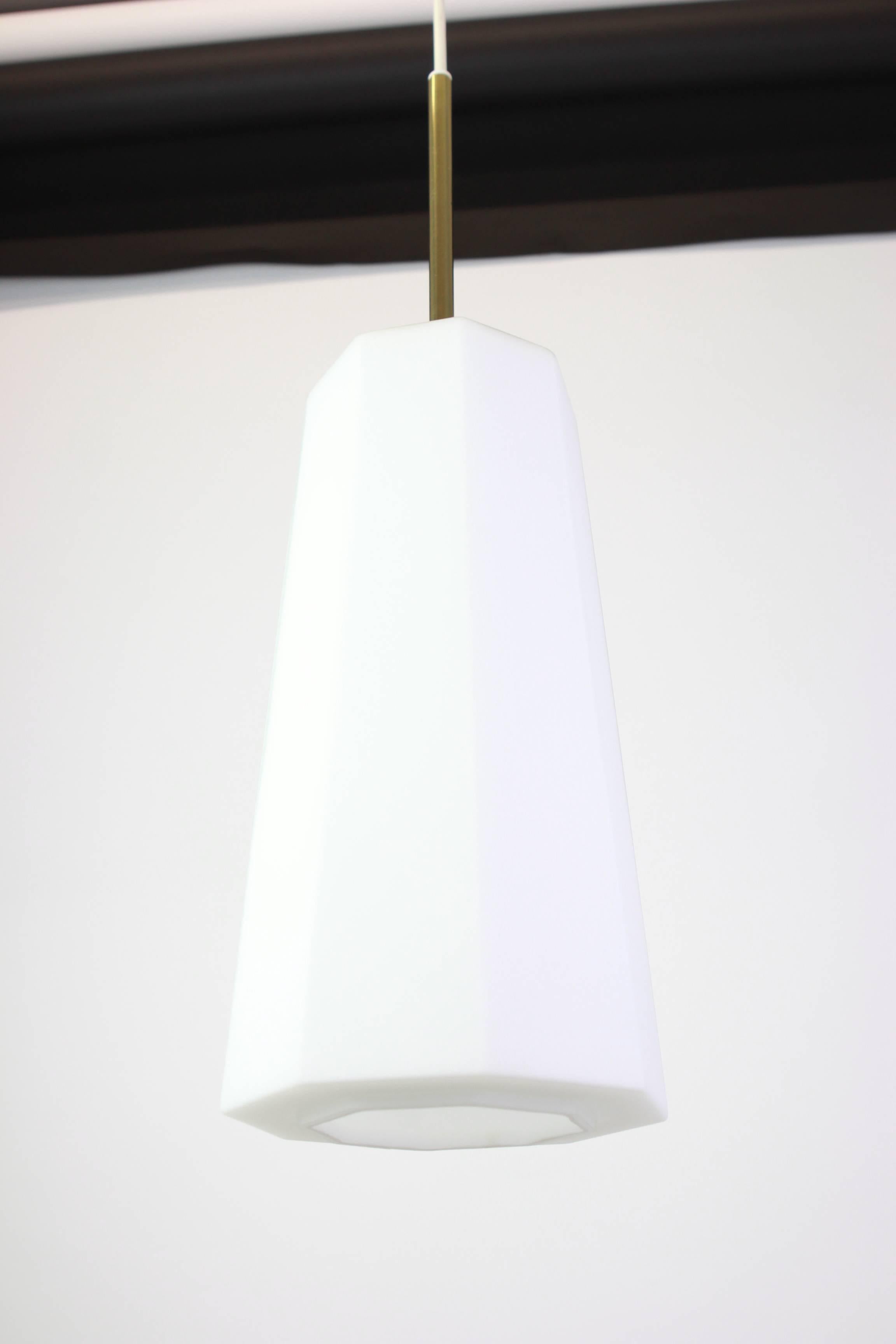 1 of 2 Stunning Opal Glass Pendants by Limburg, Germany, 1970s For Sale 1