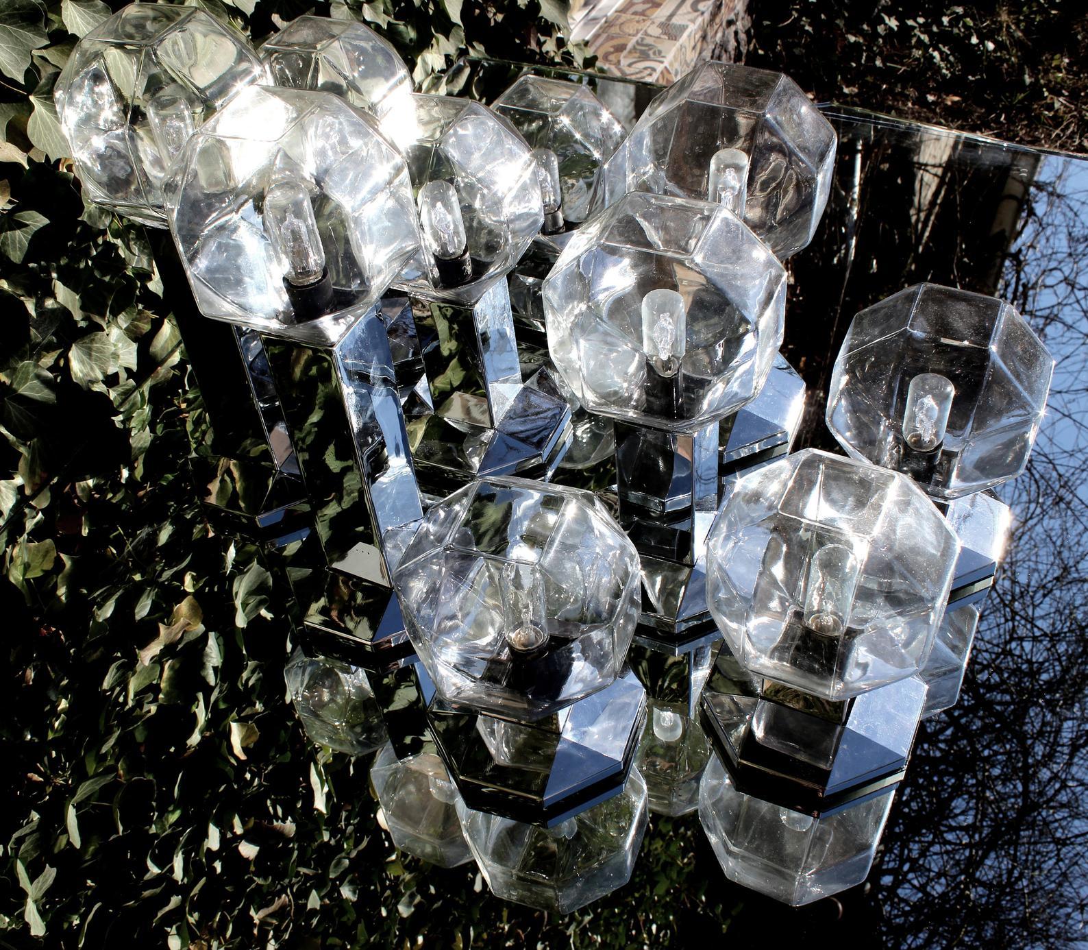 Late 20th Century 1 of 10 Cluster Motoko Ishii with 7 Sconce, Germany, 1974