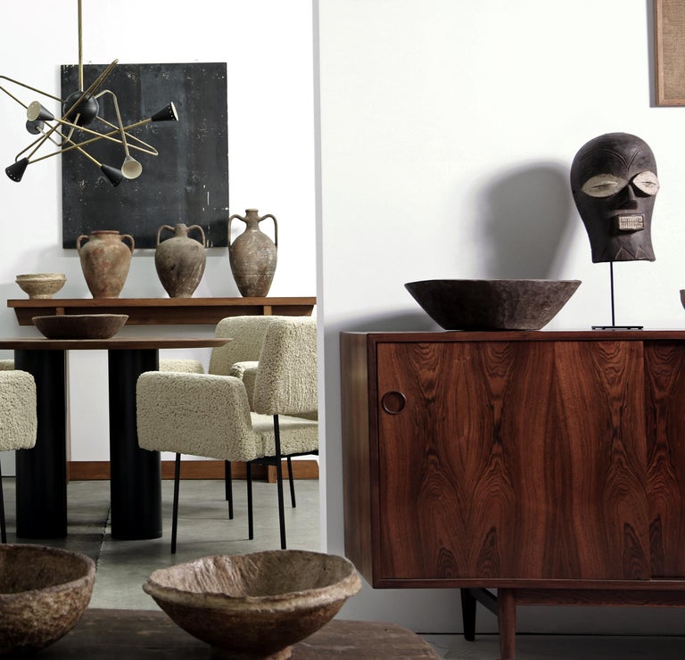 1 of 12 Dining Room Chairs, Armchair Nathan Lindberg Teddy Fur, Metal