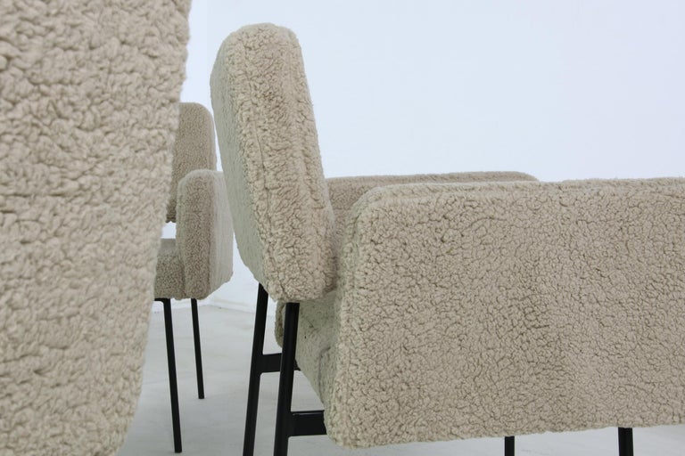 1 of 12 Dining Room Chairs, Armchair Nathan Lindberg Teddy Fur, Metal
