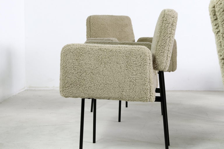 1 of 12 Dining Room Chairs, Armchair Nathan Lindberg Teddy Fur, Metal
