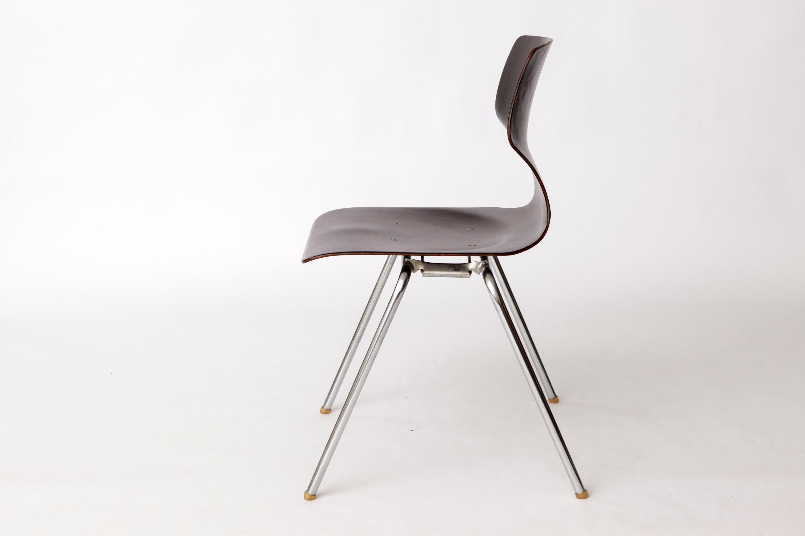 1 of 12 Flötotto Pagwood Chair – German Design Classic, 1970s, Chrome & Plywood In Excellent Condition For Sale In Hannover, DE