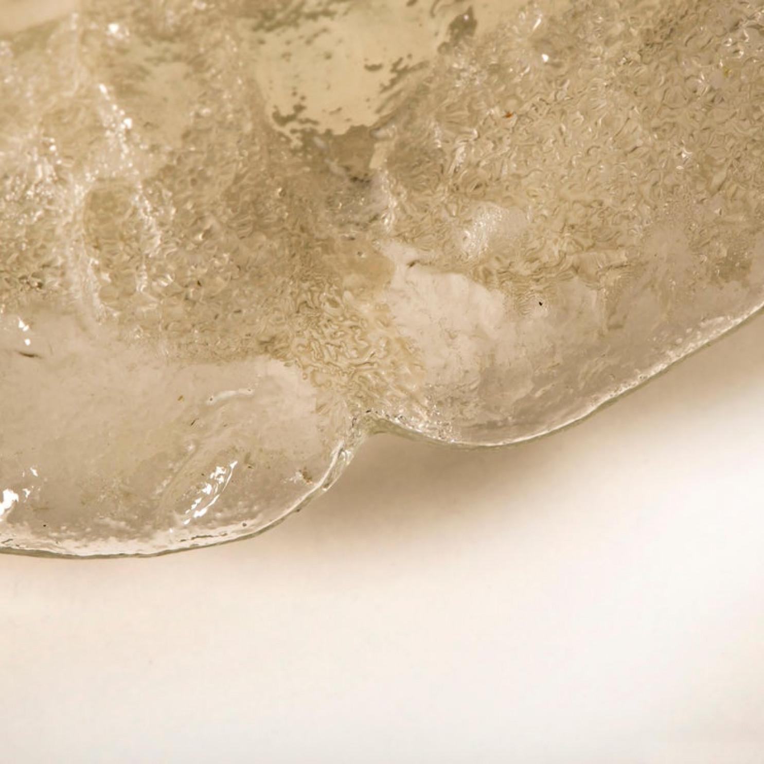 Autrichien 1 de 12 Massive Bubble Blown Murano Glass Flush Mounts or Wall Lights, 1960 en vente