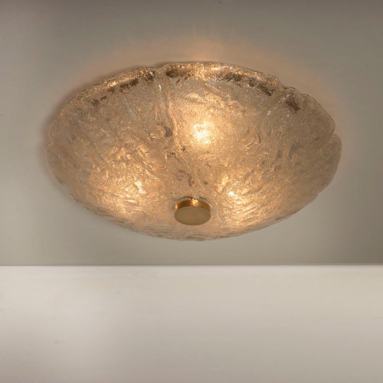 Autre 1 de 12 Massive Bubble Blown Murano Glass Flush Mounts or Wall Lights, 1960 en vente