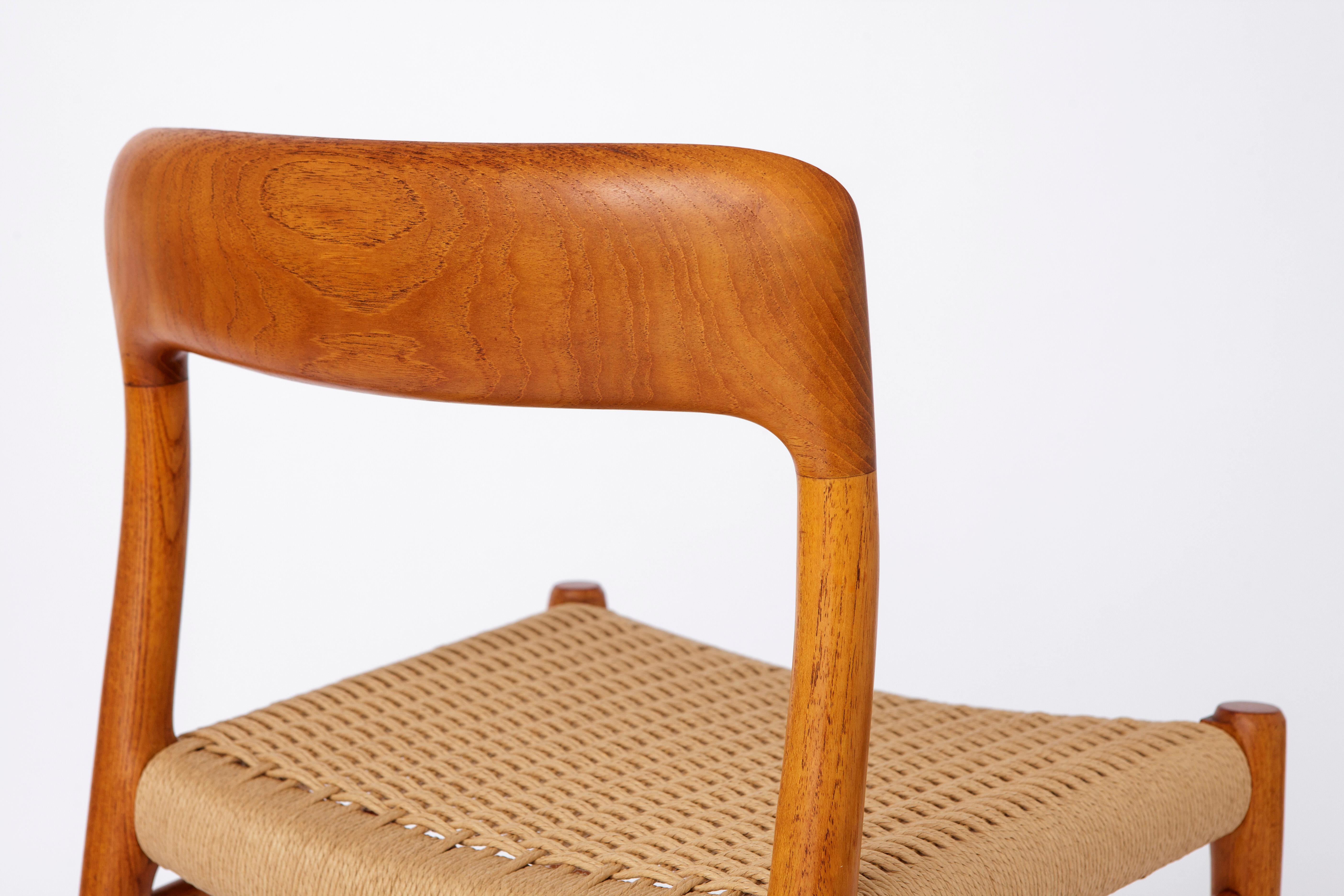 1 of 12 Niels Otto Møller Chair Model 75 in Teak – Danish Design Classic, 1960s For Sale 1