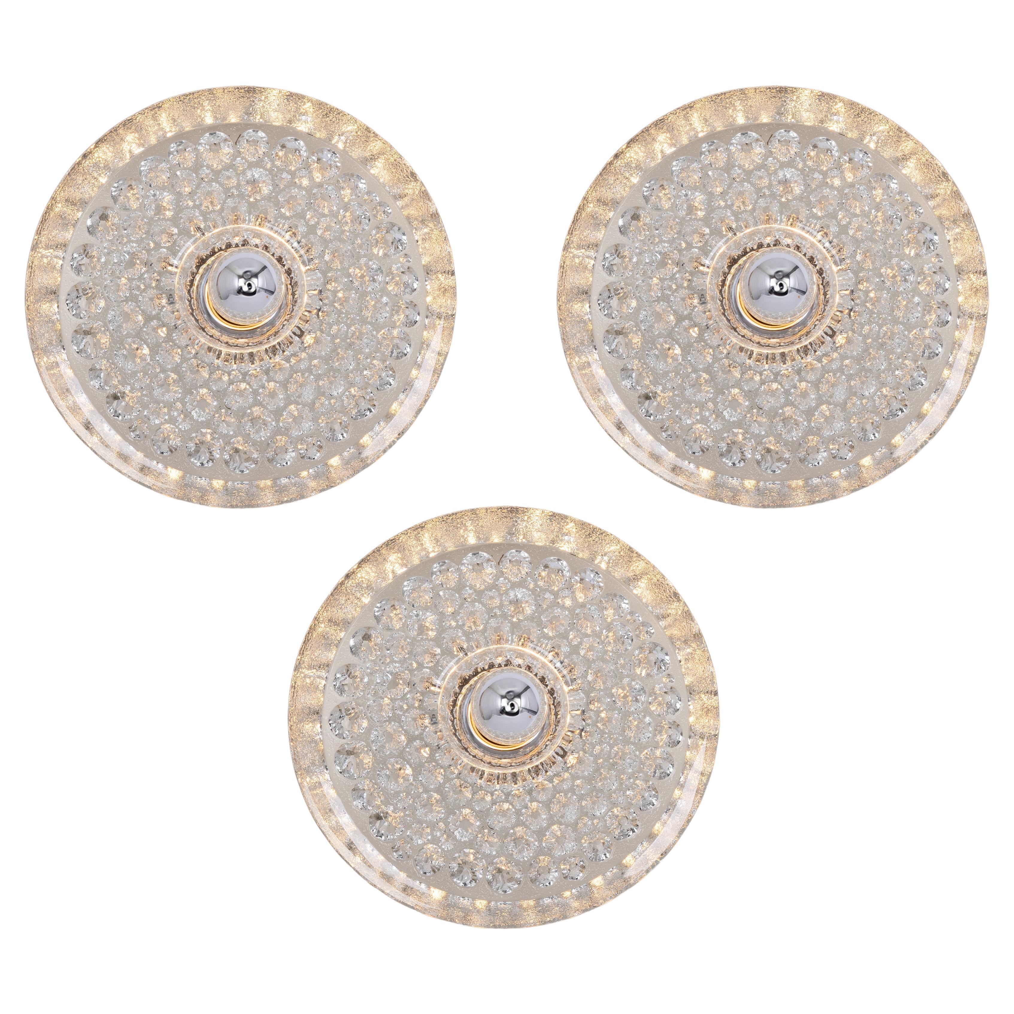 1 de 12 Applique murale en verre de cristal Sputnik de Peill
Putzler, Allemagne