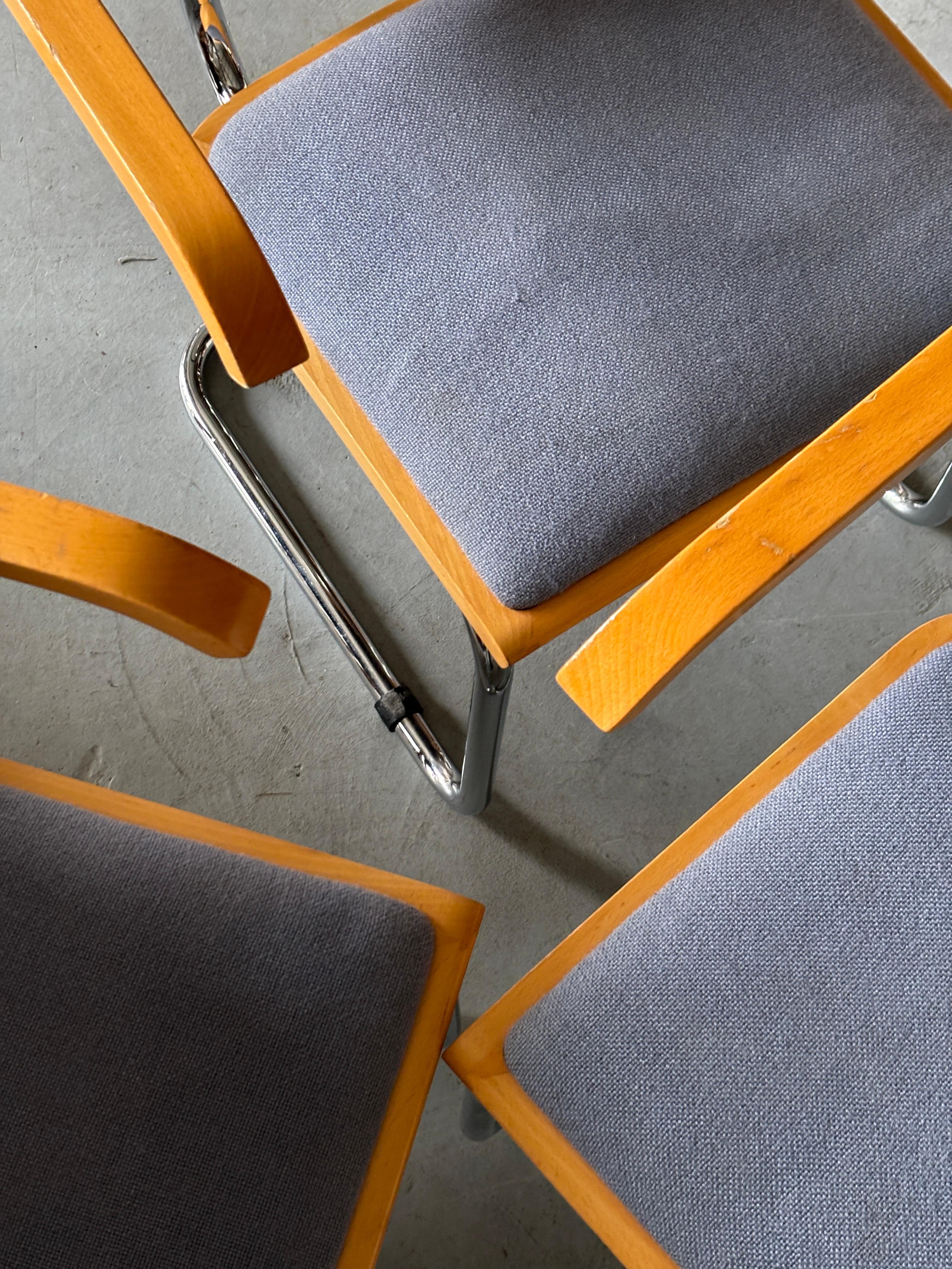 1 of 12 Vintage Mid-Century Modern Upholstered Cesca Armchairs by Bene Austria For Sale 4