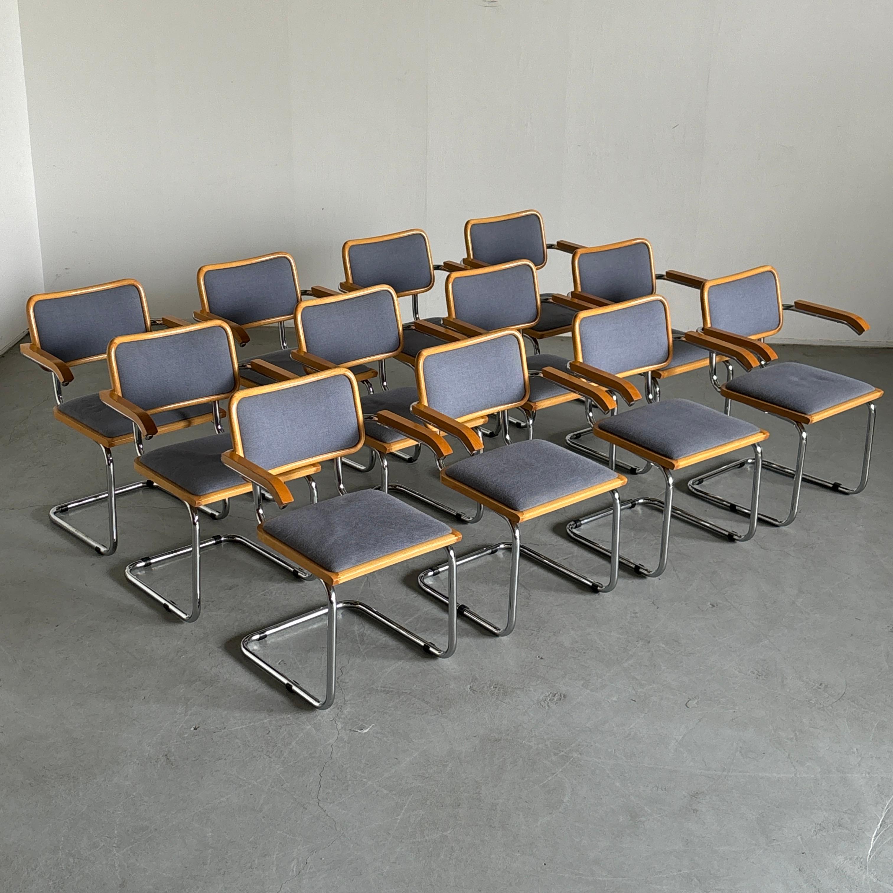 Austrian 1 of 12 Vintage Mid-Century Modern Upholstered Cesca Armchairs by Bene Austria For Sale