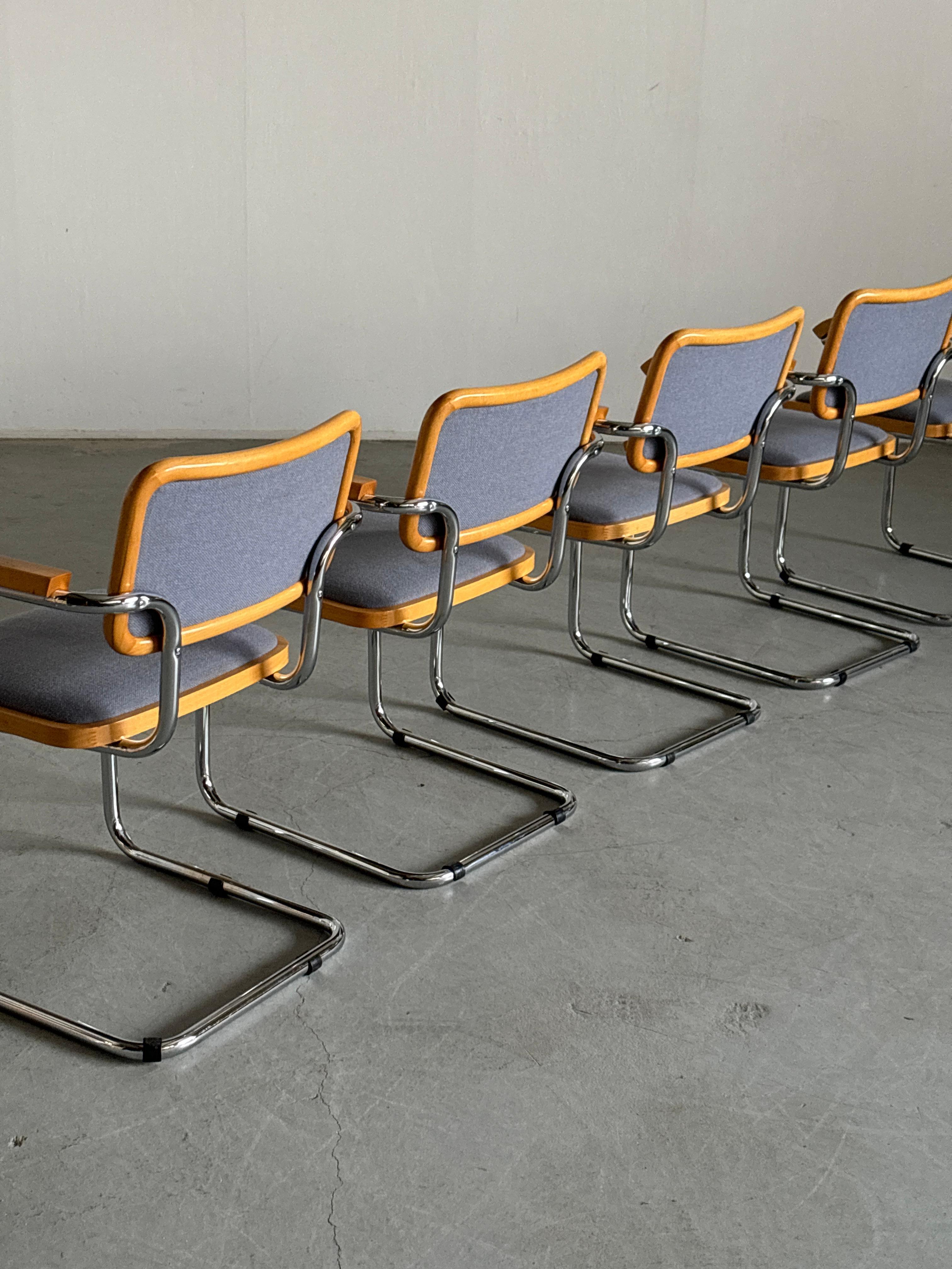 Late 20th Century 1 of 12 Vintage Mid-Century Modern Upholstered Cesca Armchairs by Bene Austria For Sale