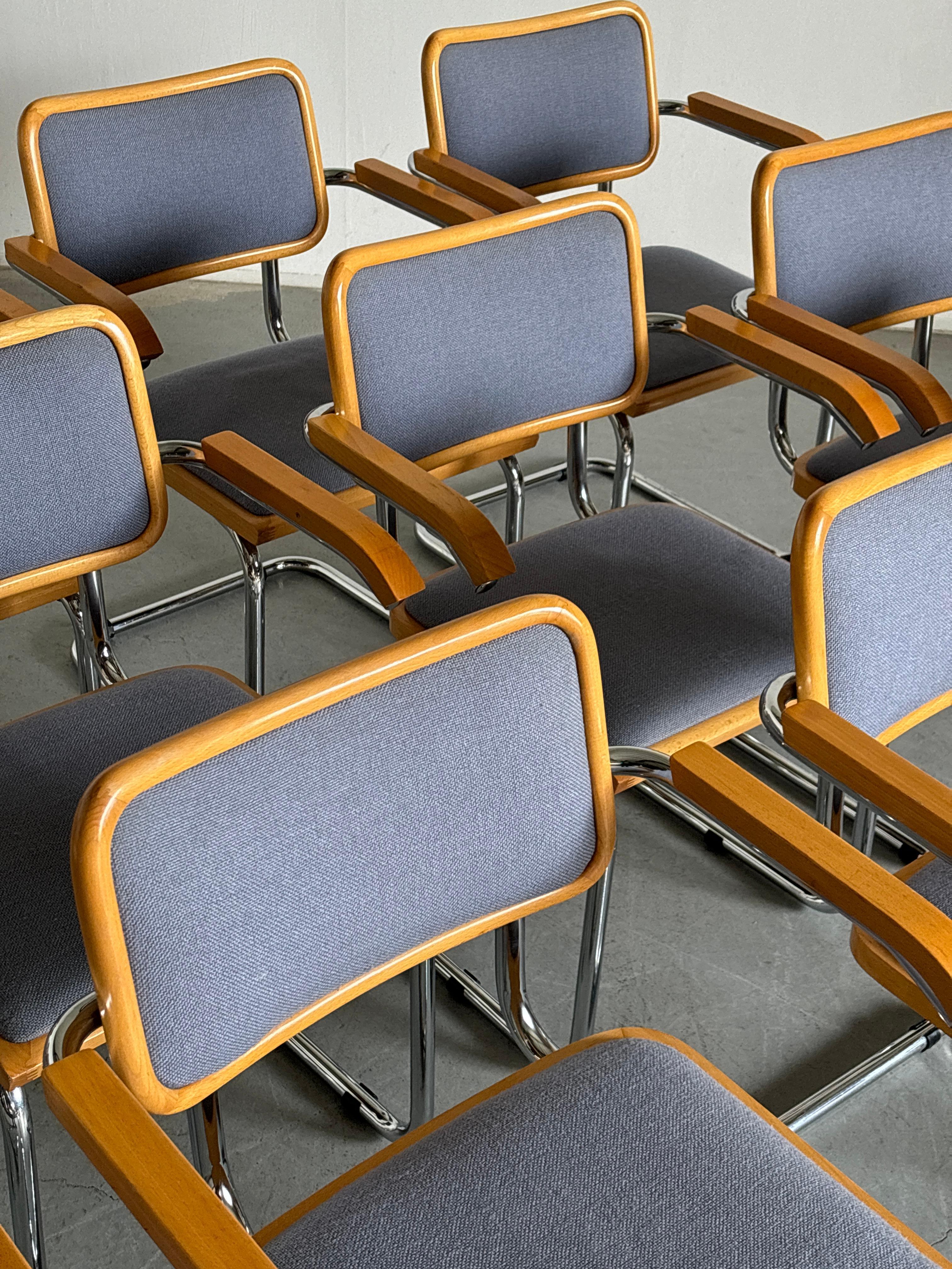 Steel 1 of 12 Vintage Mid-Century Modern Upholstered Cesca Armchairs by Bene Austria For Sale