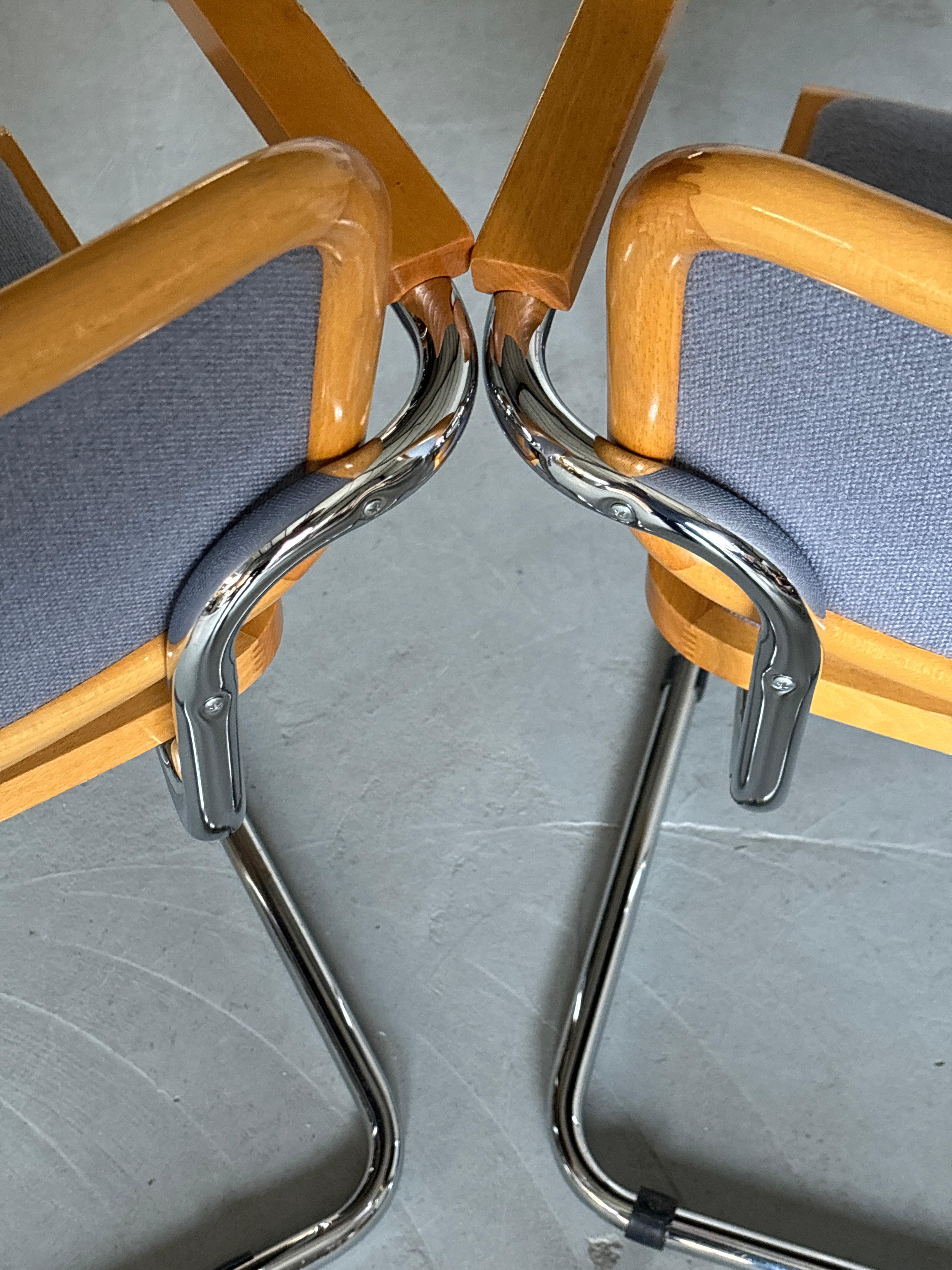 1 of 12 Vintage Mid-Century Modern Upholstered Cesca Armchairs by Bene Austria For Sale 1