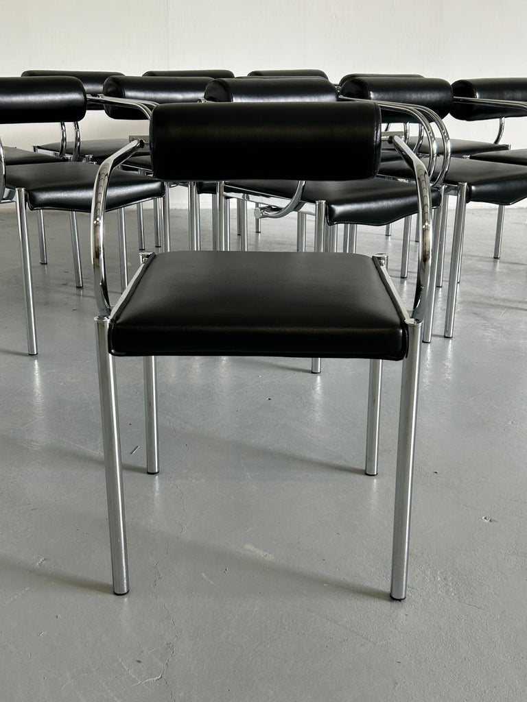 1 of 12 Vintage Postmodern Tubular Chair in the Style of Arcadia