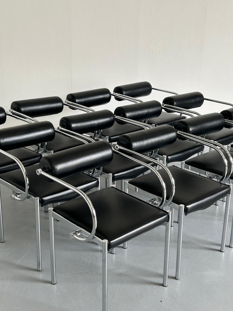1 of 12 Vintage Postmodern Tubular Chair in the Style of