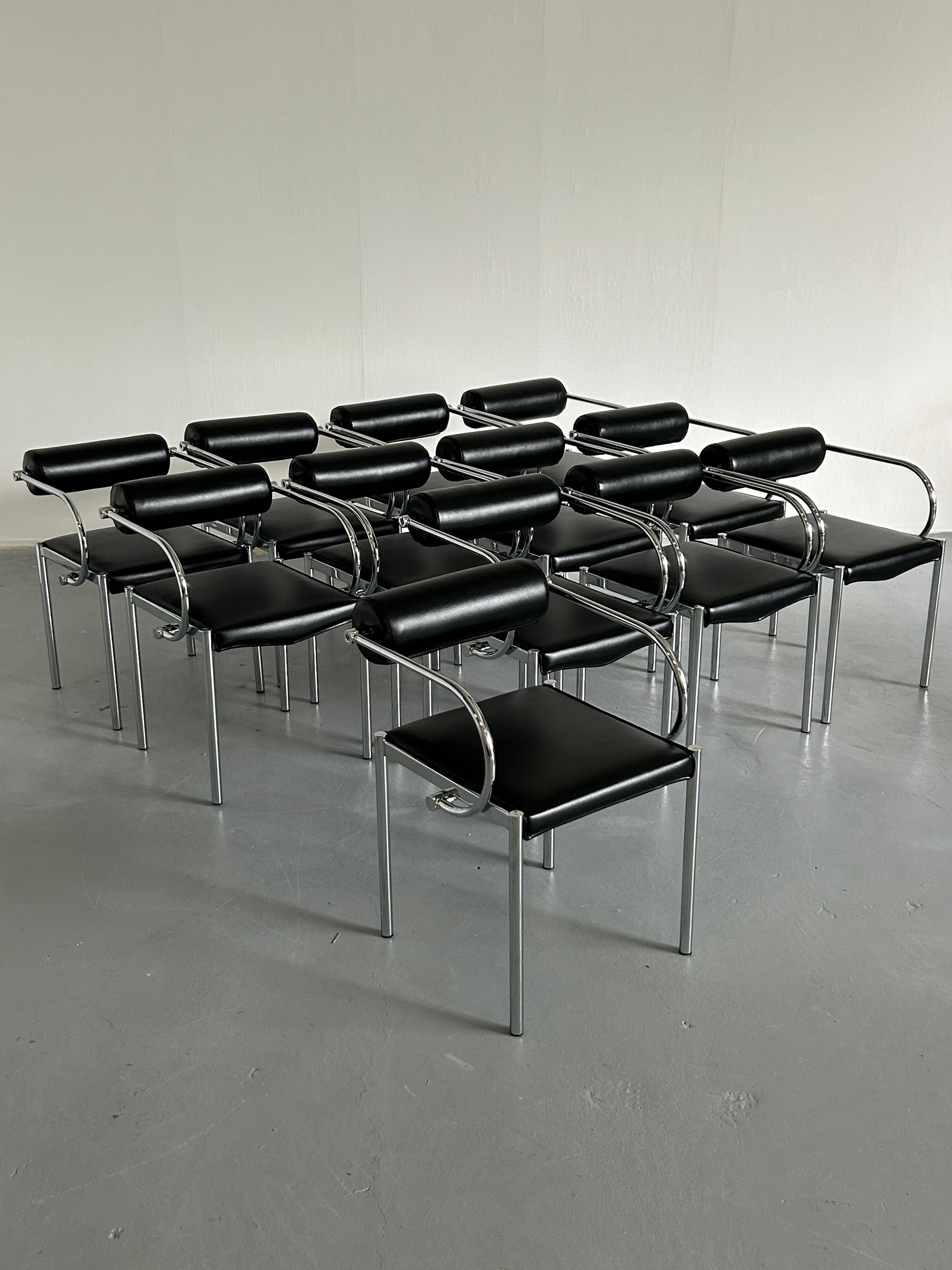 Italian 1 of 12 Vintage Postmodern Tubular Chair in the Style of Arcadia by Paolo Piva