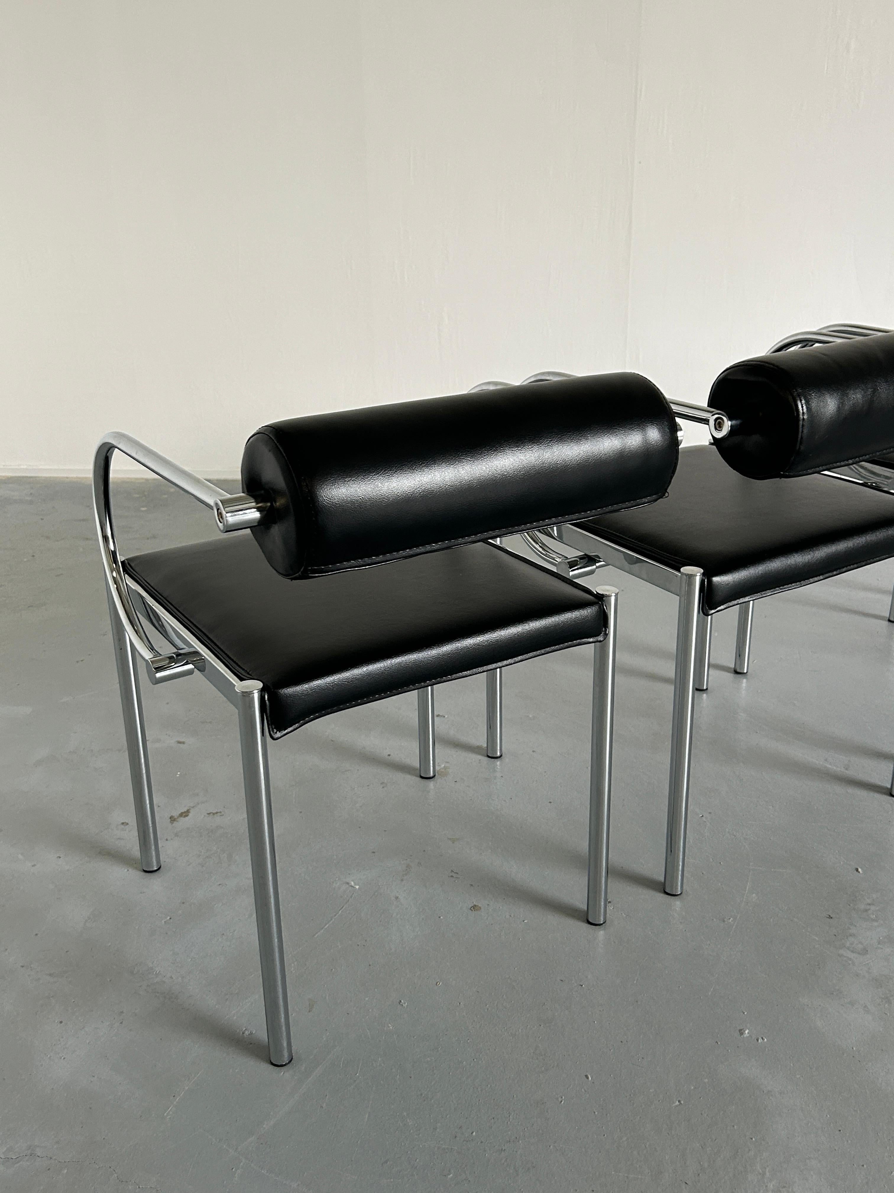 1 of 12 Vintage Postmodern Tubular Chair in the Style of Arcadia by Paolo Piva 1