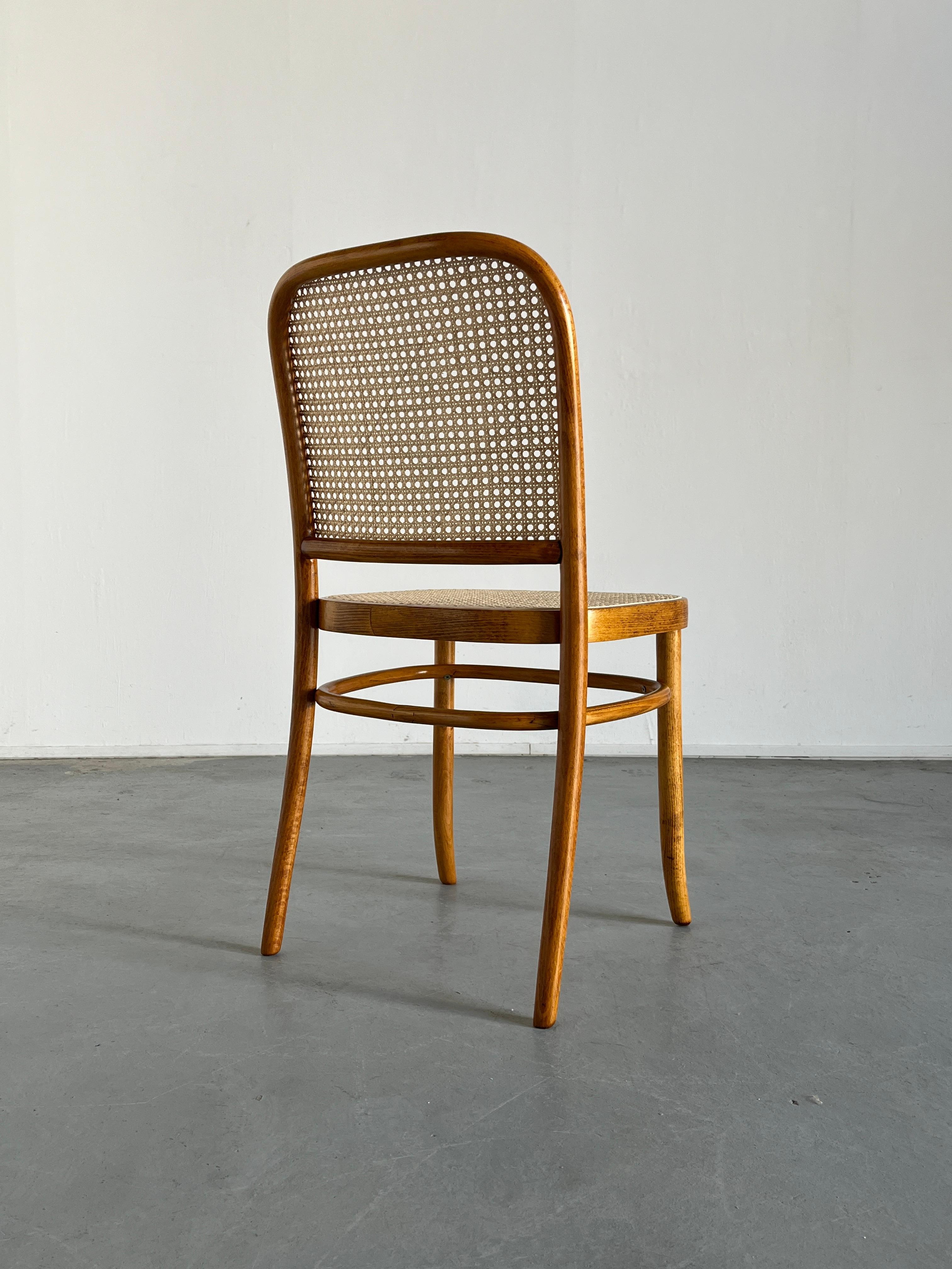 1 of 12 Vintage Thonet Bentwood Prague Chairs by Josef Hoffman, 1970s, Restored For Sale 3