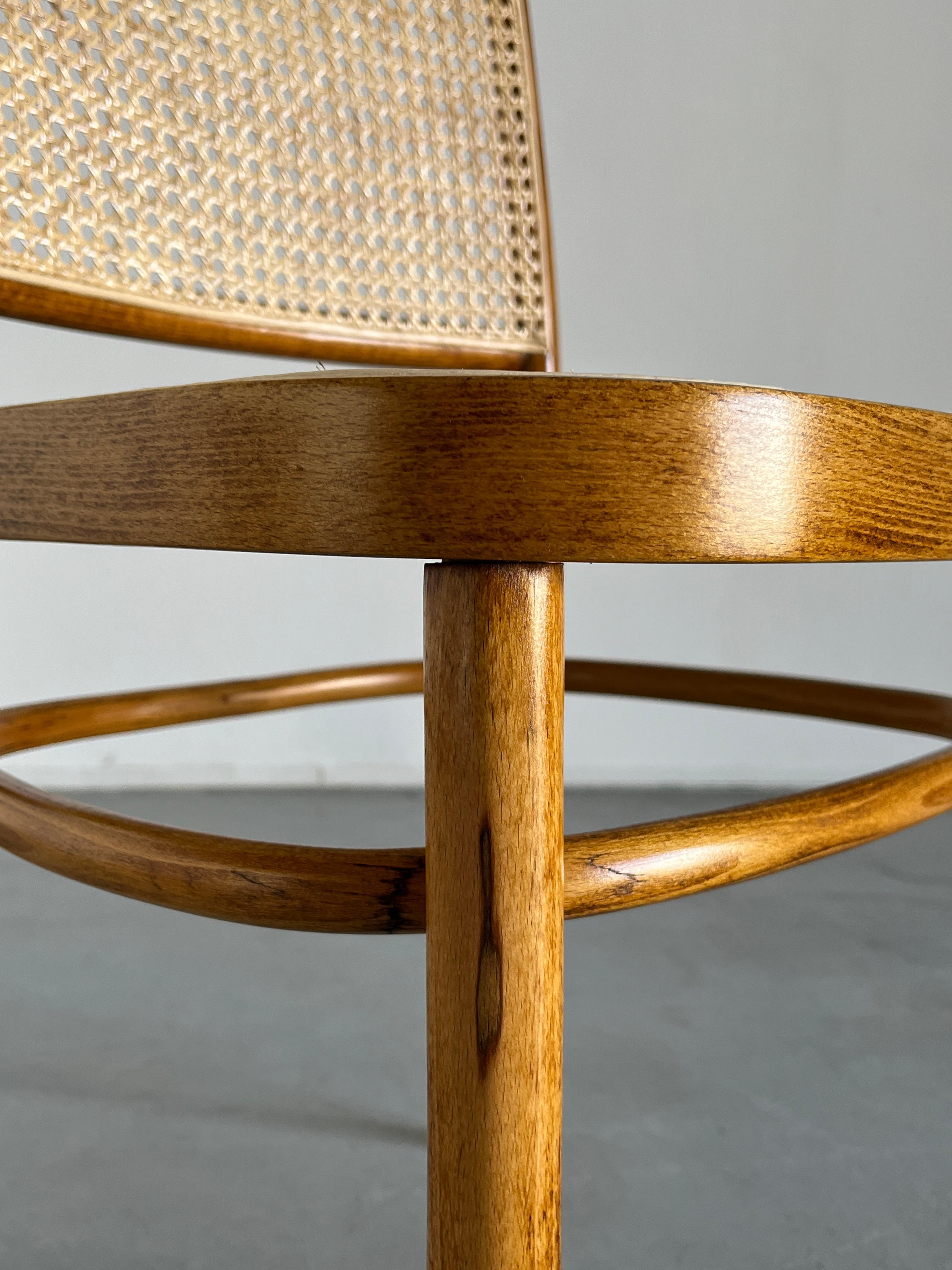 1 of 12 Vintage Thonet Bentwood Prague Chairs by Josef Hoffman, 1970s, Restored For Sale 5