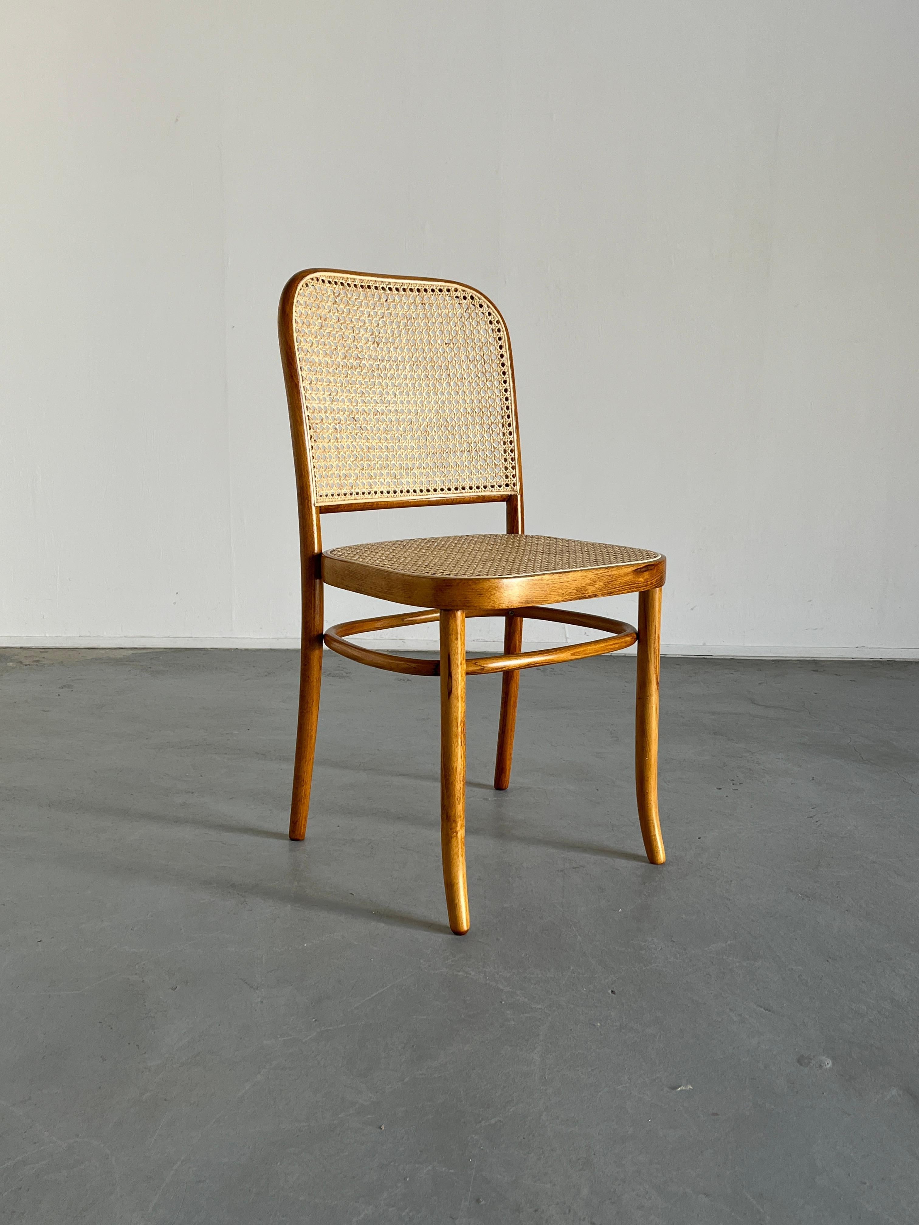 1 of 12 Vintage Thonet Bentwood Prague Chairs by Josef Hoffman, 1970s, Restored For Sale 2