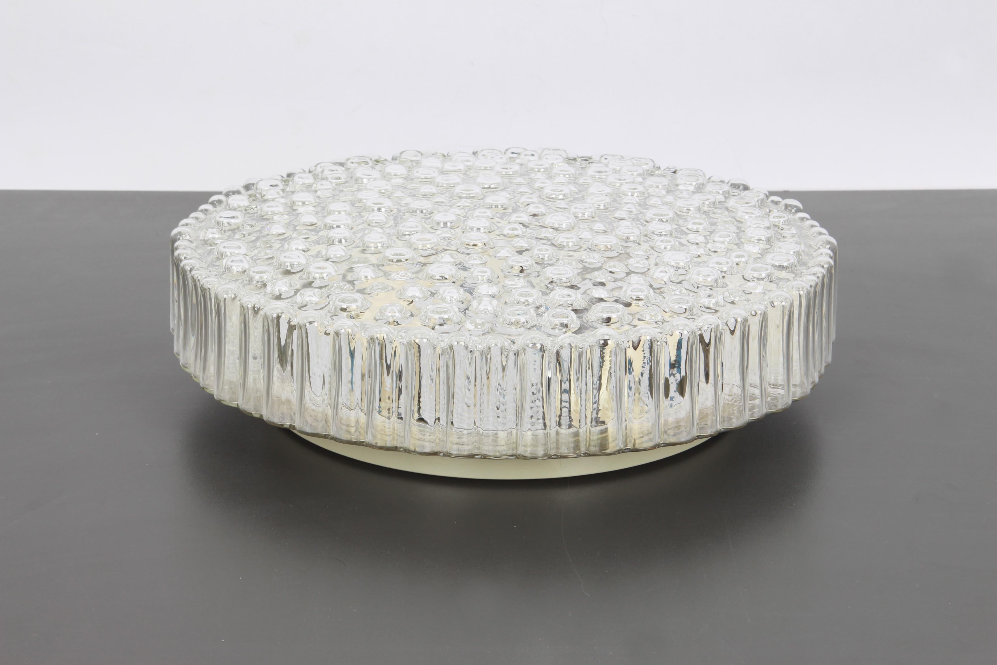 Late 20th Century 1 of 14 Bubble Glass Flush Mount by Staff, Germany, 1970s For Sale