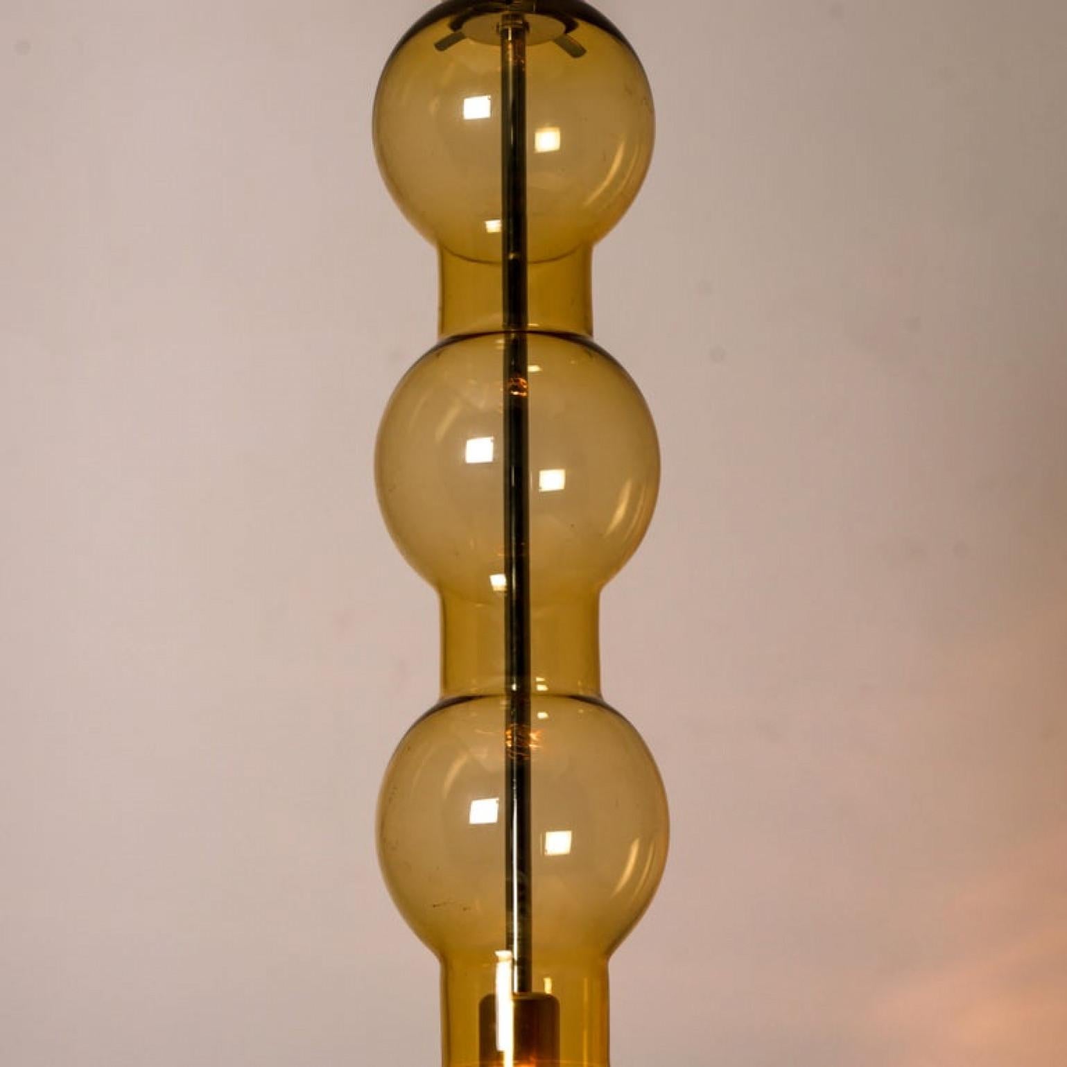 Late 20th Century 1 of 14 Glass Amber Pedant Lights, Doria, 1960s