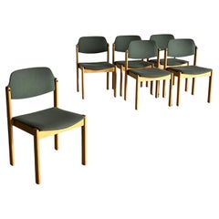 1 of 15 Vintage Mid-Century Modern Stackable Dining Chairs by Wiesner Hager, 80s