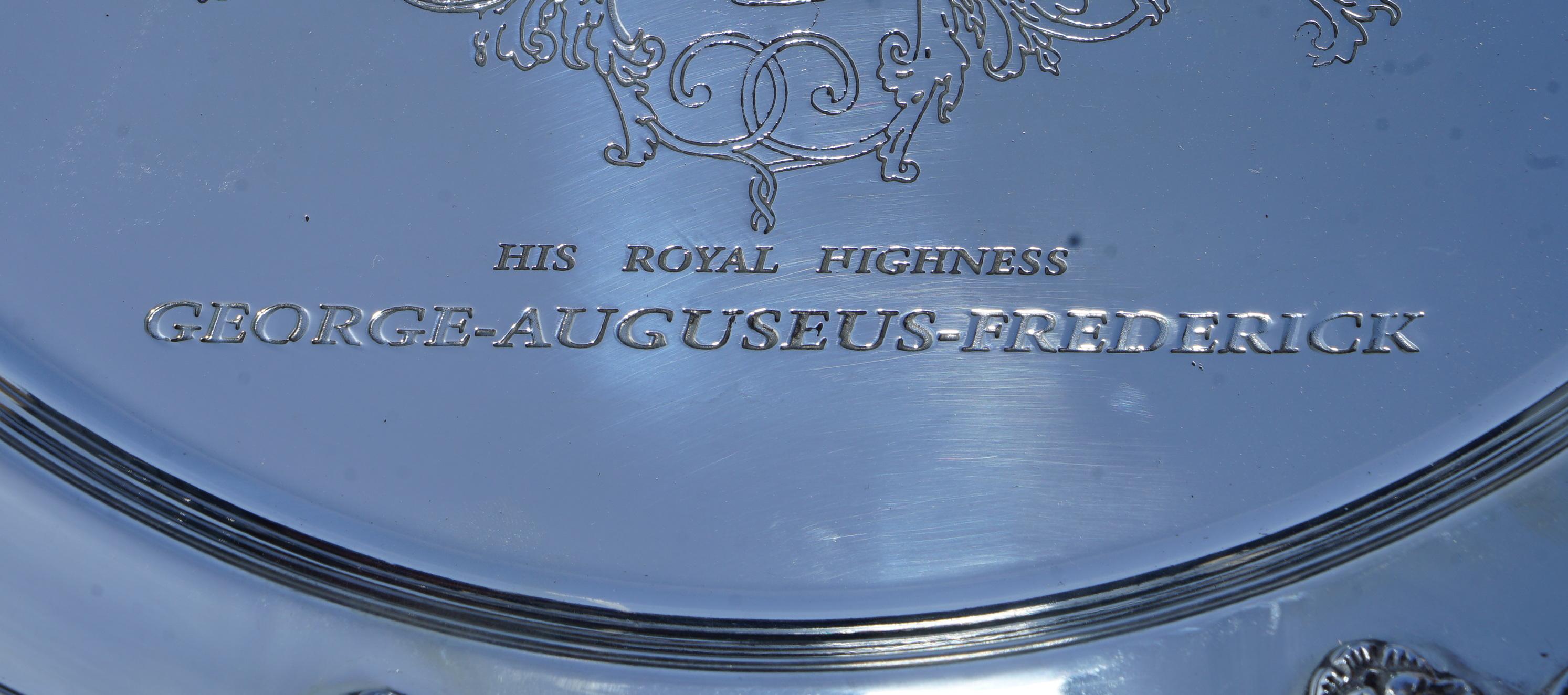 1 of 19 King George Auguseue Frederick Arms Sterling Silver Plated 1919 Trays For Sale 4