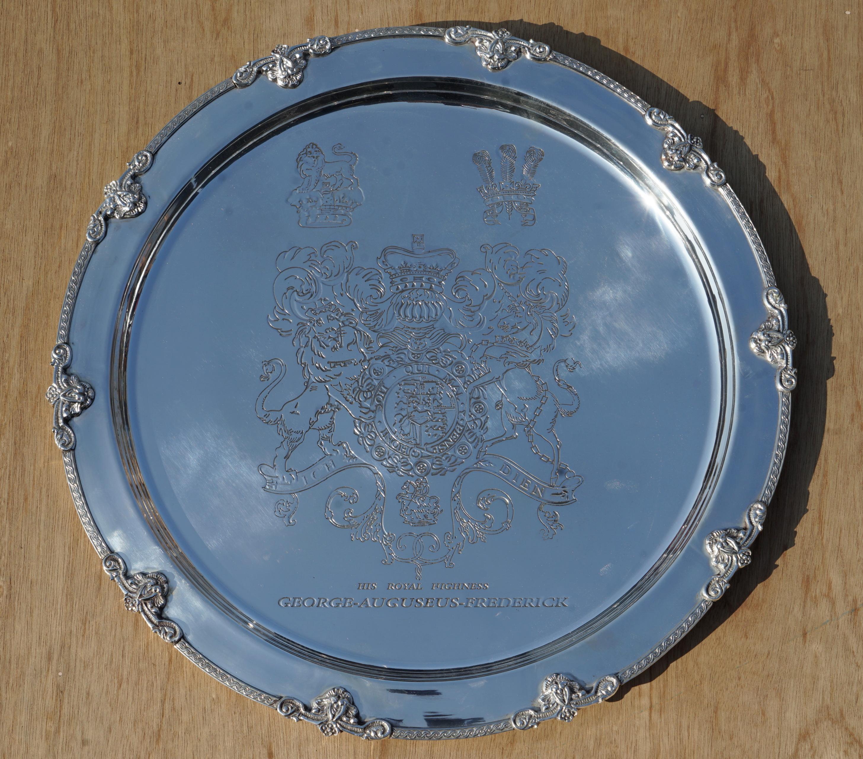 1 of 19 King George Auguseue Frederick Arms Sterling Silver Plated 1919 Trays For Sale 8