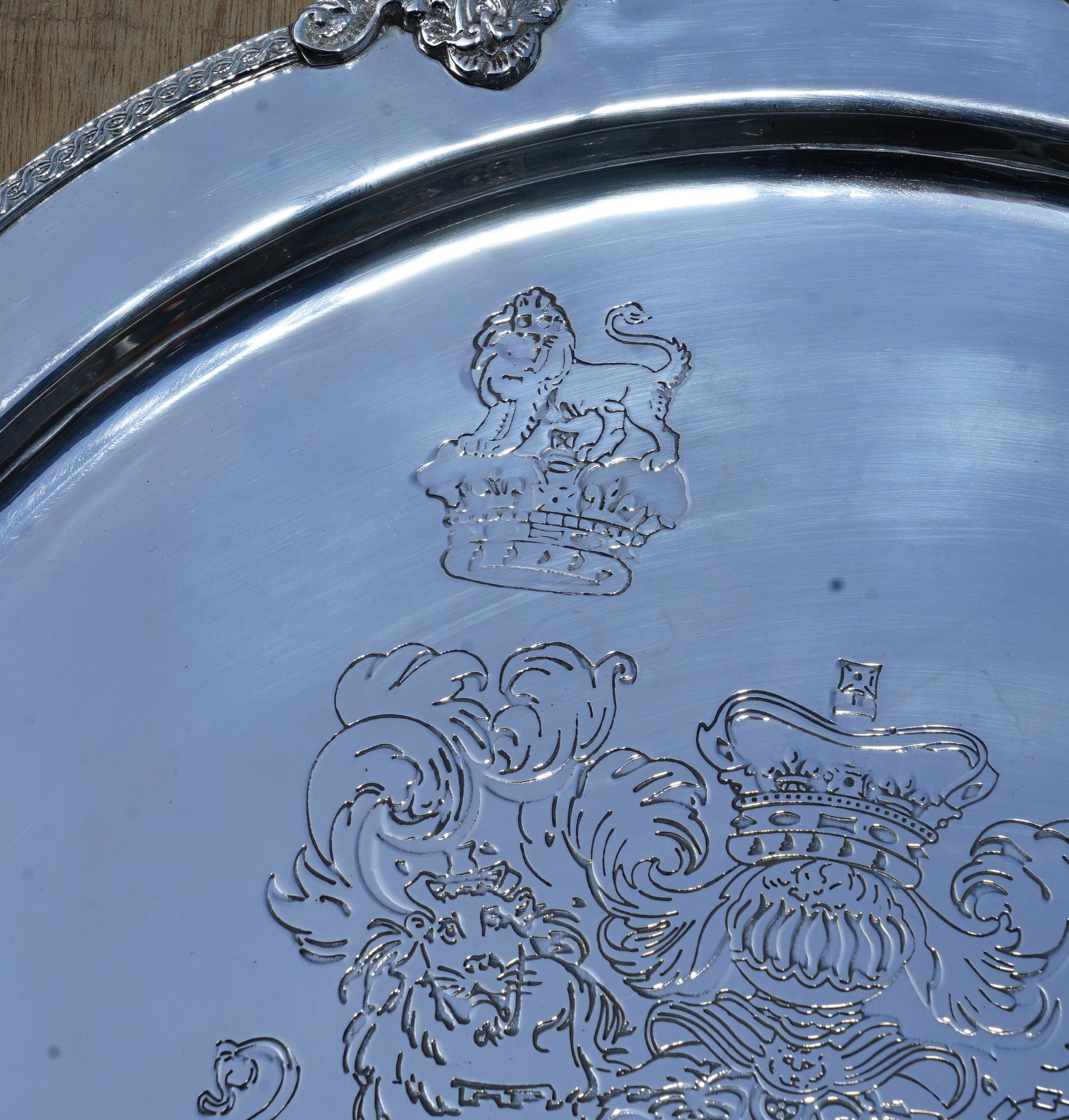 Early 20th Century 1 of 19 King George Auguseue Frederick Arms Sterling Silver Plated 1919 Trays For Sale