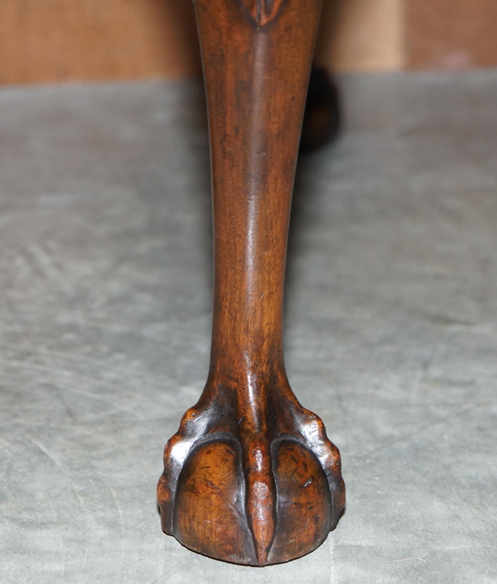 1 of 2 18th Century circa 1780 Georgian Claw & Ball Carved Walnut Stools For Sale 1