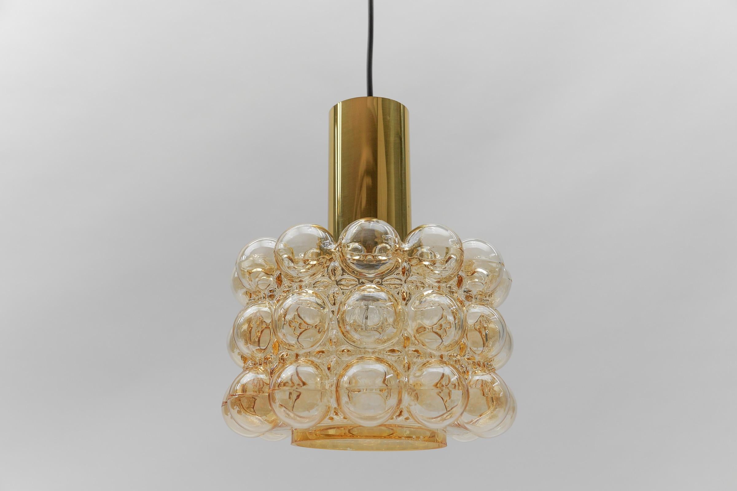 1 of 2 Amber Bubble Glass Ceiling Lamp by Helena Tynell for Limburg, Germany 196 For Sale 4