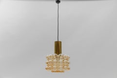 1 of 2 Amber Bubble Glass Ceiling Lamp by Helena Tynell for Limburg, Germany 196