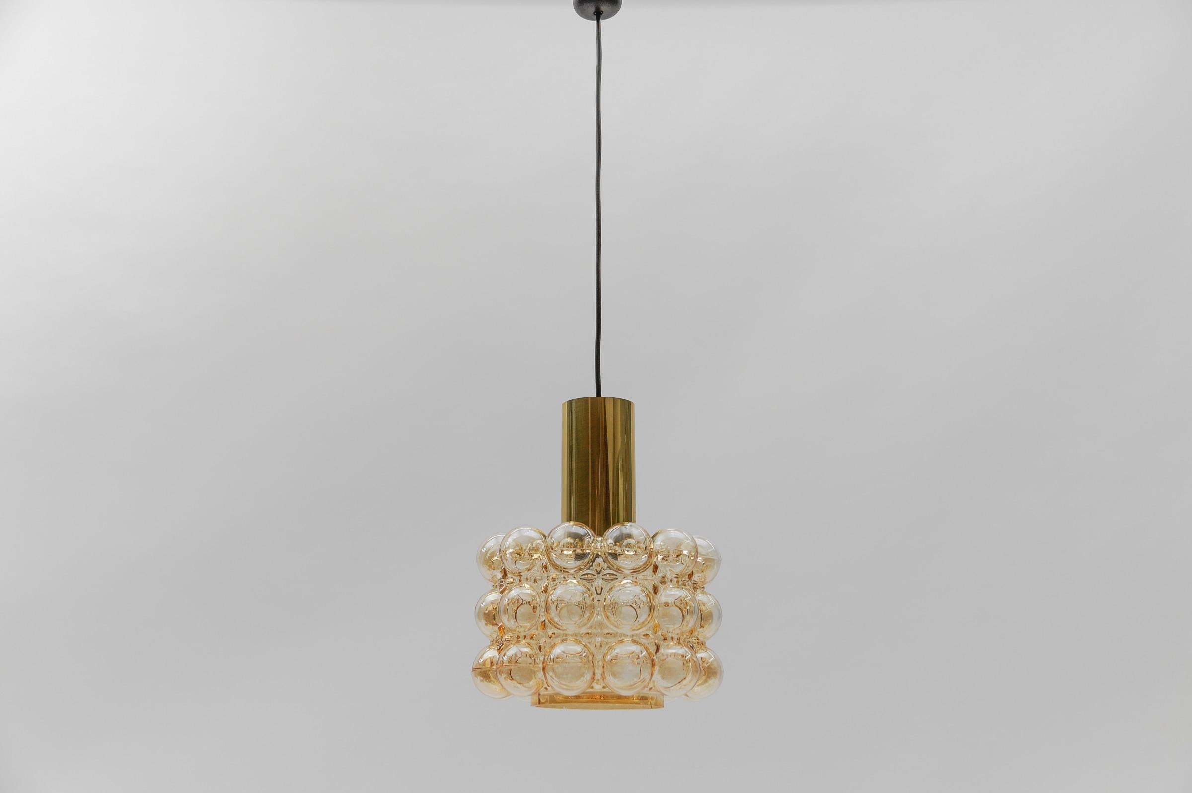 Metal 1 of 2 Amber Bubble Glass Ceiling Lamp by Helena Tynell for Limburg, Germany 196 For Sale