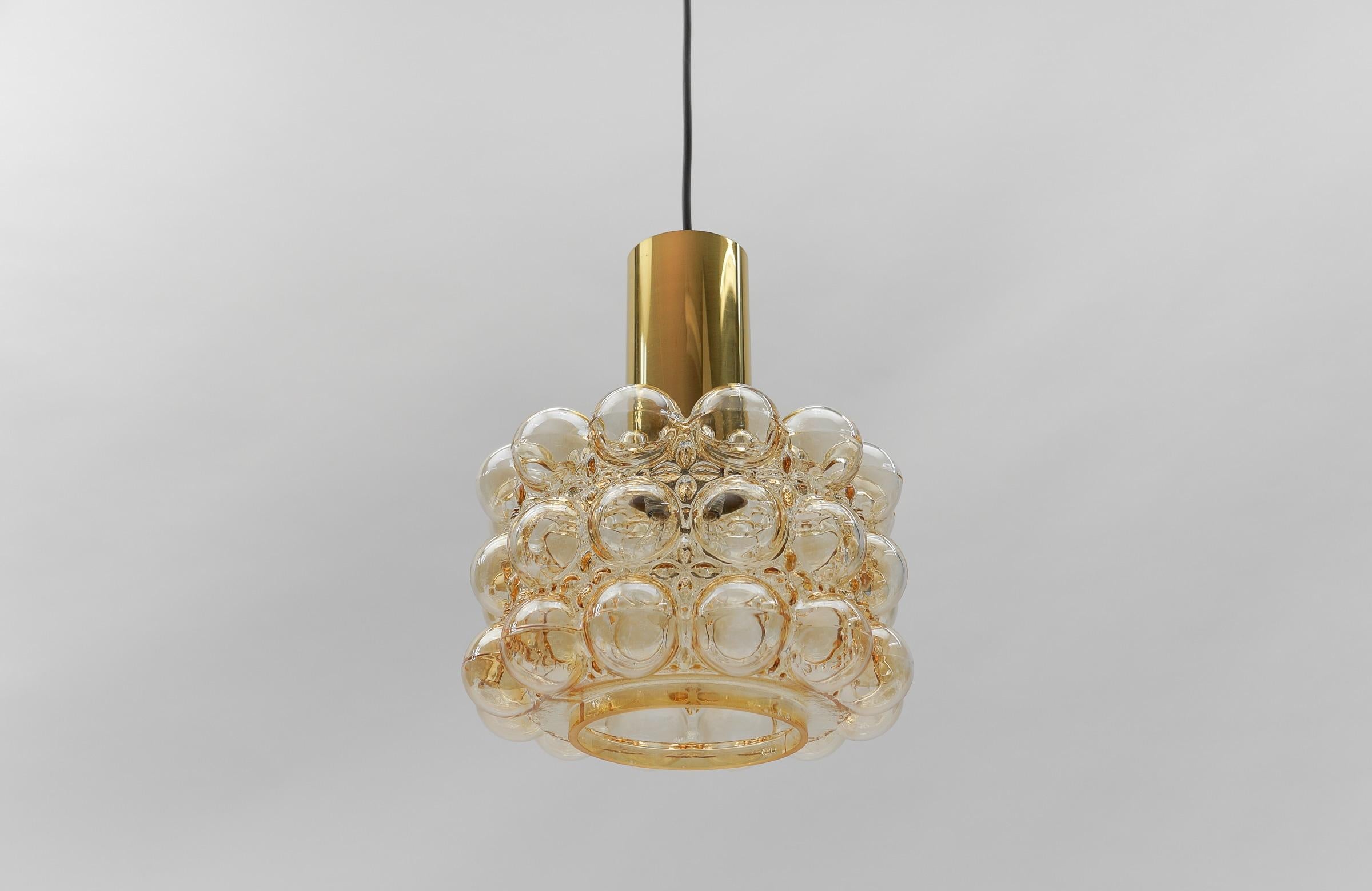1 of 2 Amber Bubble Glass Ceiling Lamp by Helena Tynell for Limburg, Germany 196 For Sale 1