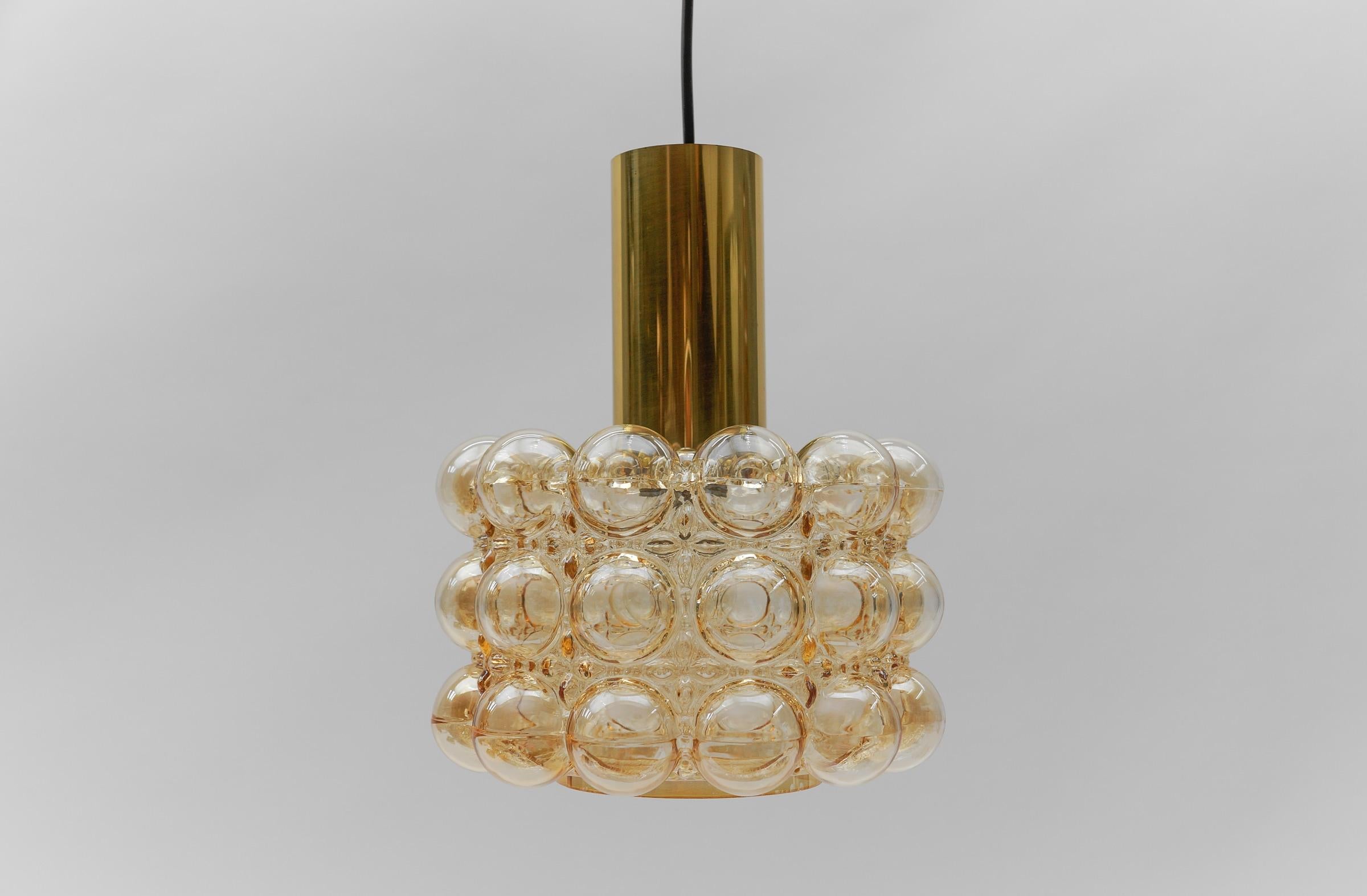 1 of 2 Amber Bubble Glass Ceiling Lamp by Helena Tynell for Limburg, Germany 196 For Sale 3