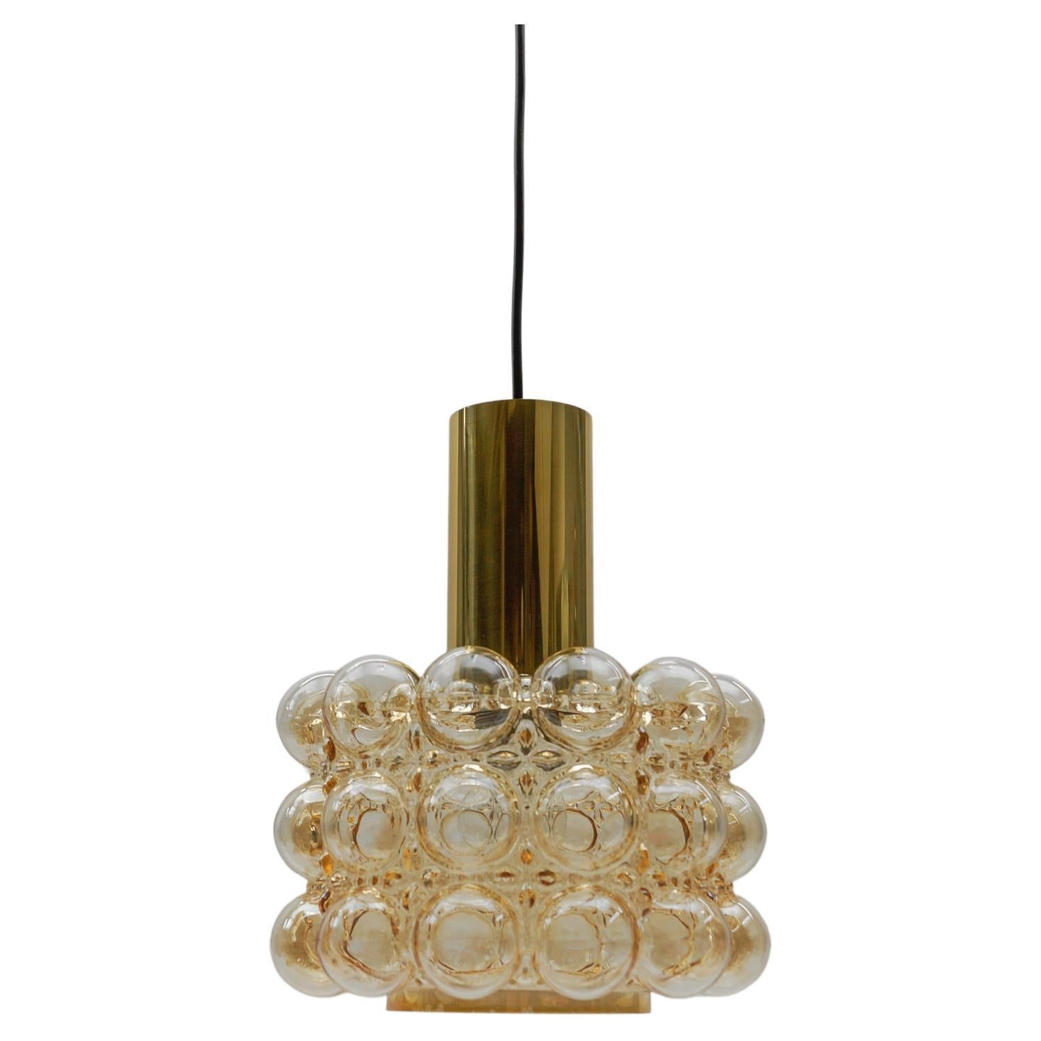 1 of 2 Amber Bubble Glass Ceiling Lamp by Helena Tynell for Limburg, Germany 196 For Sale